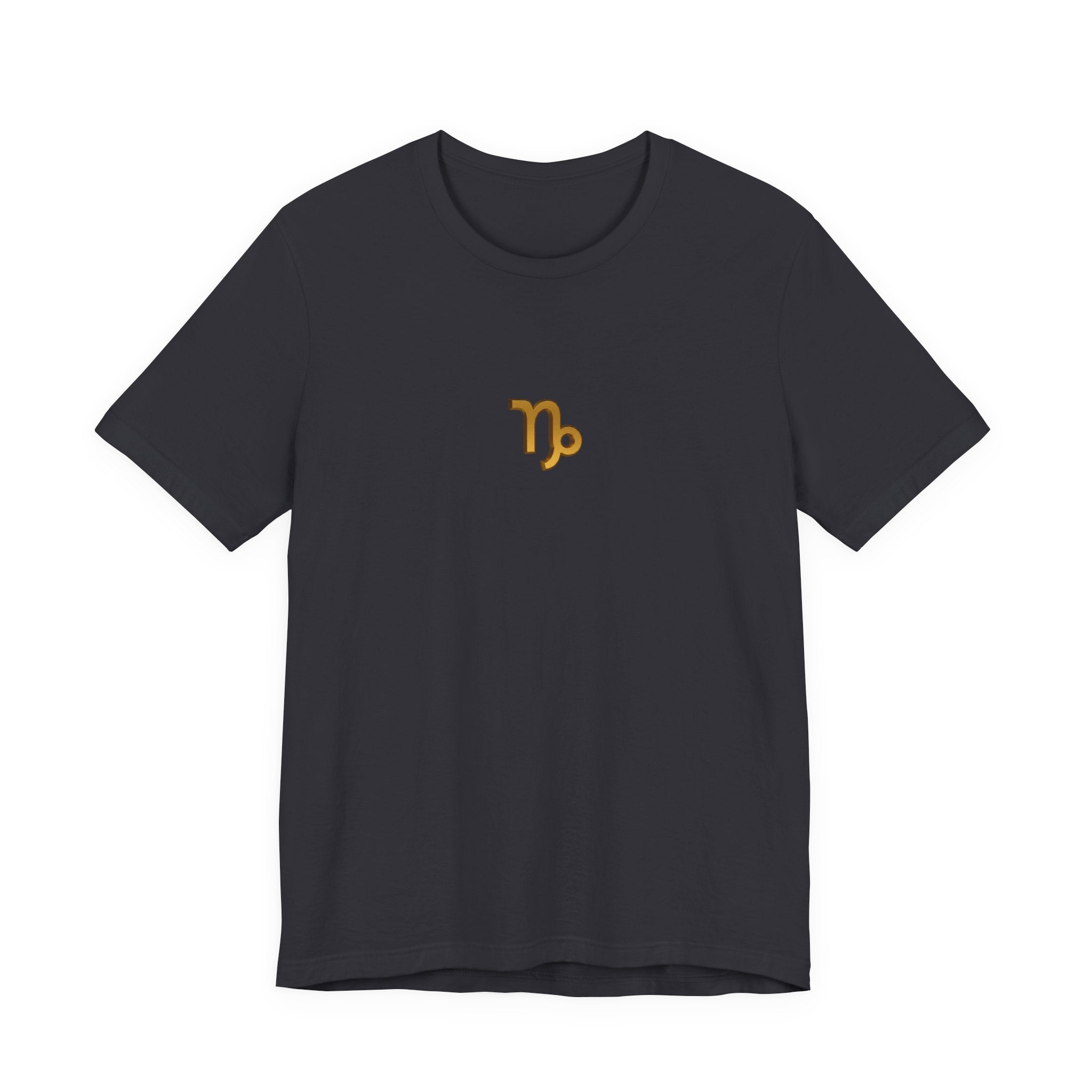 Capricorn Zodiac Tee — Minimal Gold Capricorn Symbol Shirt