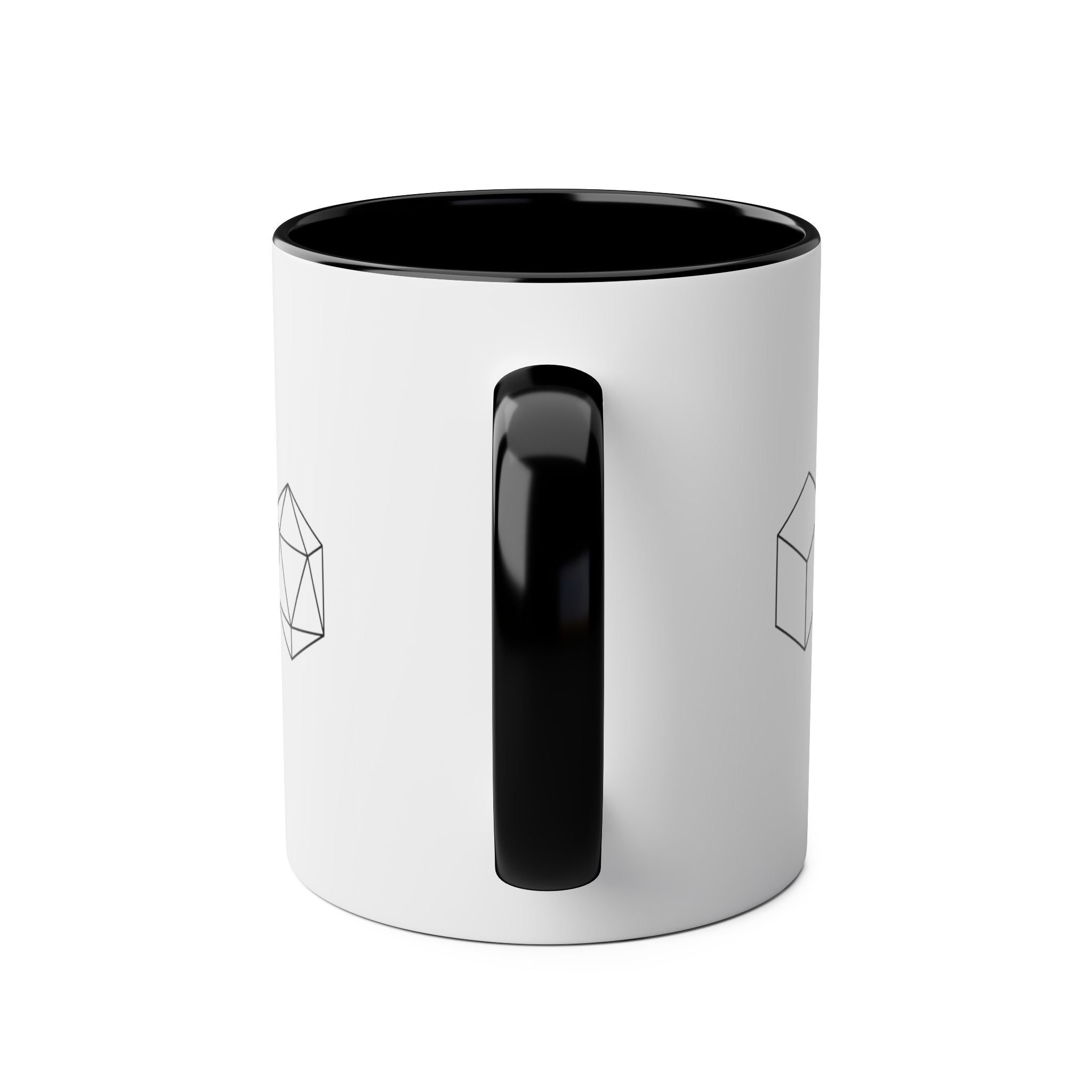 Platonic Solids Two-Tone 11oz Coffee Mug — 'Sacred Geometry' Accent