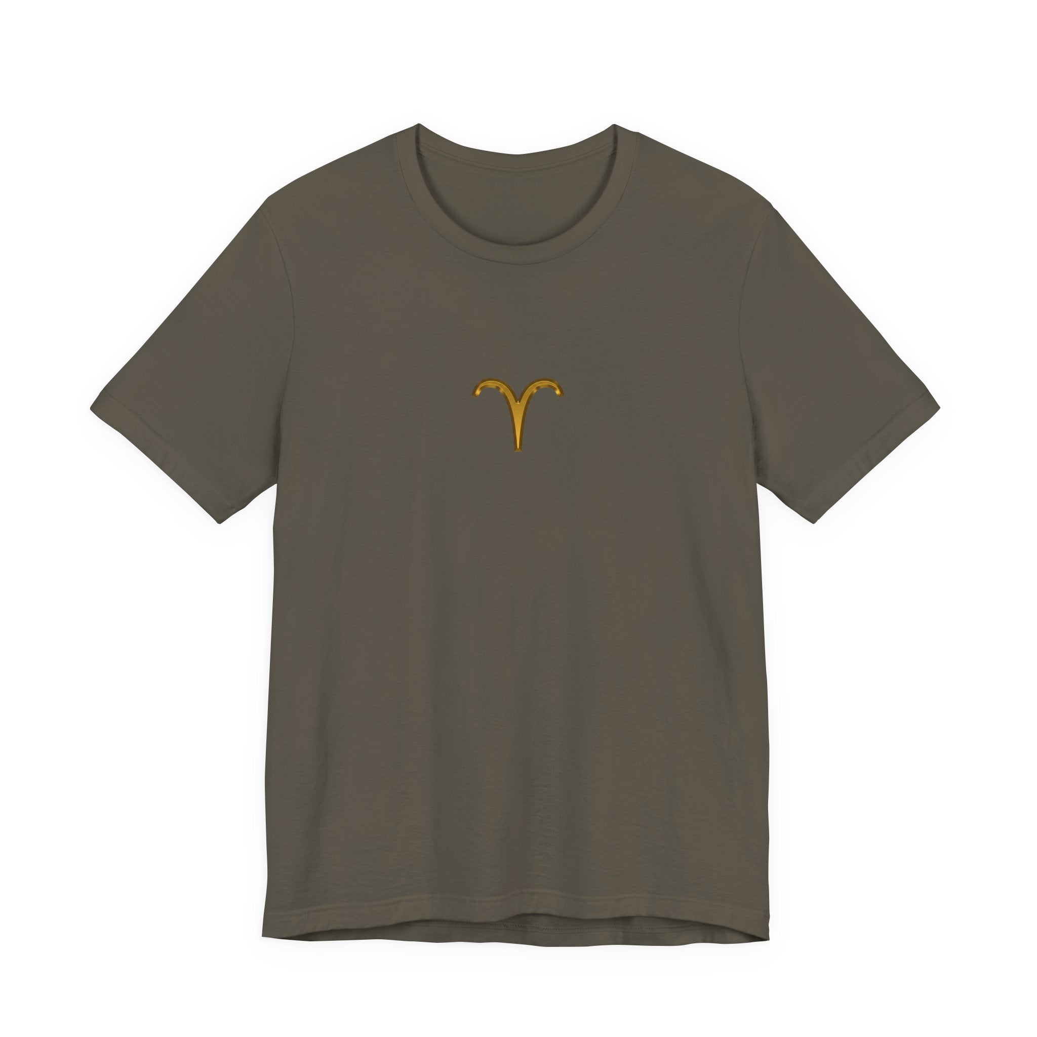 Aries Zodiac Tee — Minimal Gold Symbol Shirt