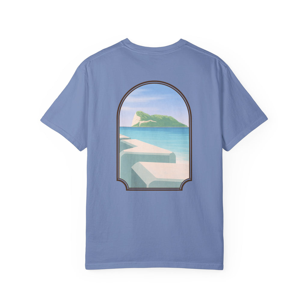Gibraltar T-Shirt — Del Poniente Coastal Graphic Tee | Mediterranean Landmark