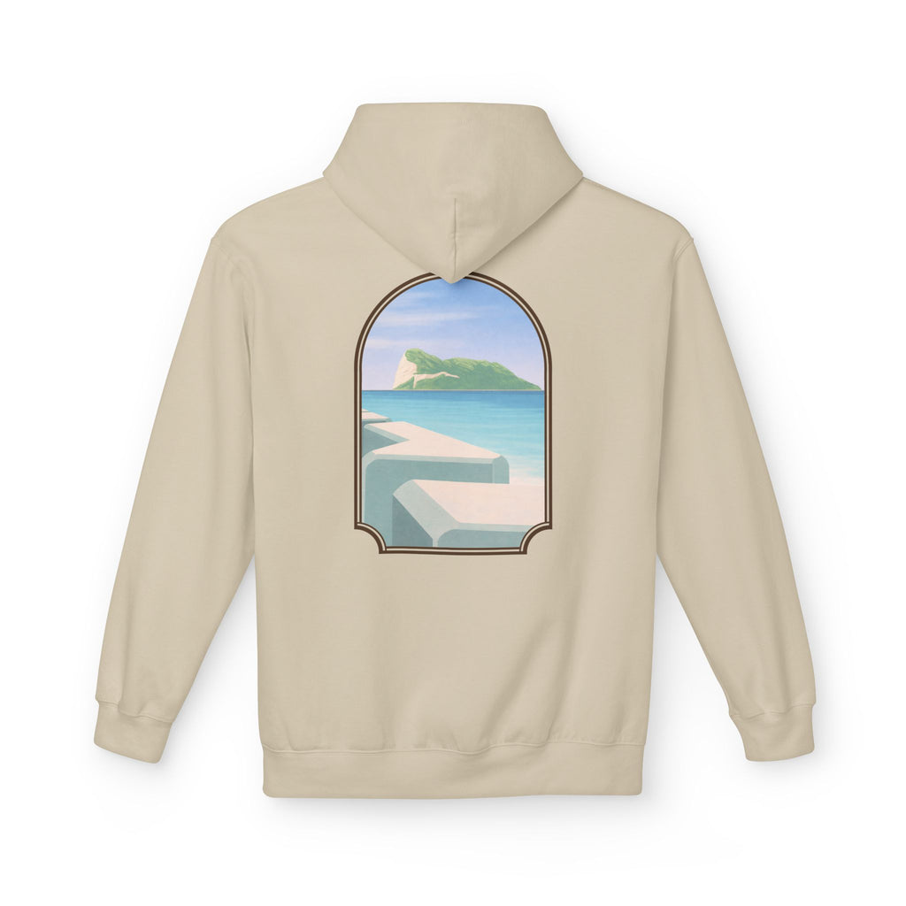 Gibraltar Del Levante Hoodie — Premium Coastal Window Art Hoodie | Gibraltar Heritage Apparel