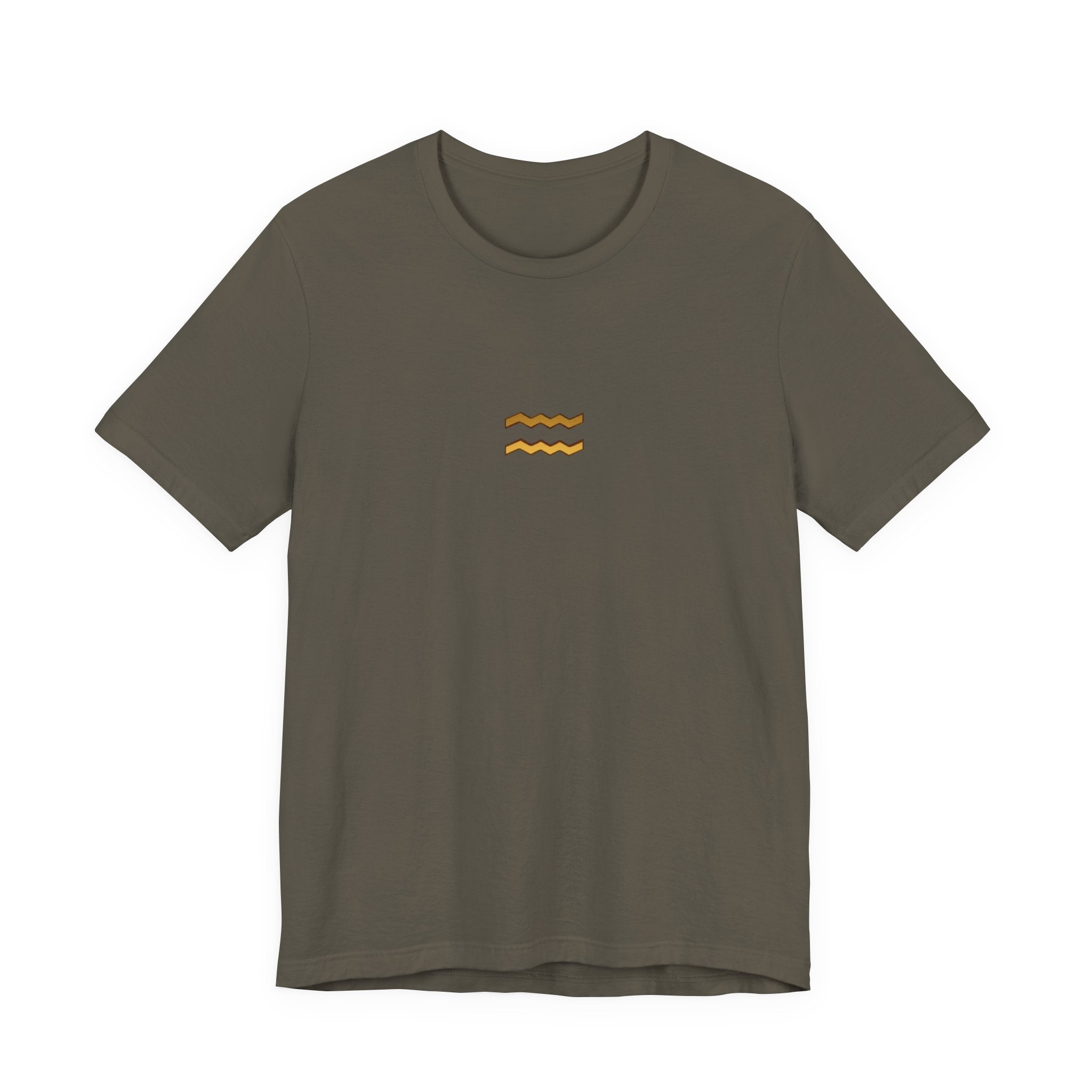 Aquarius Zodiac T-Shirt — Minimal Gold Aquarius Symbol Tee