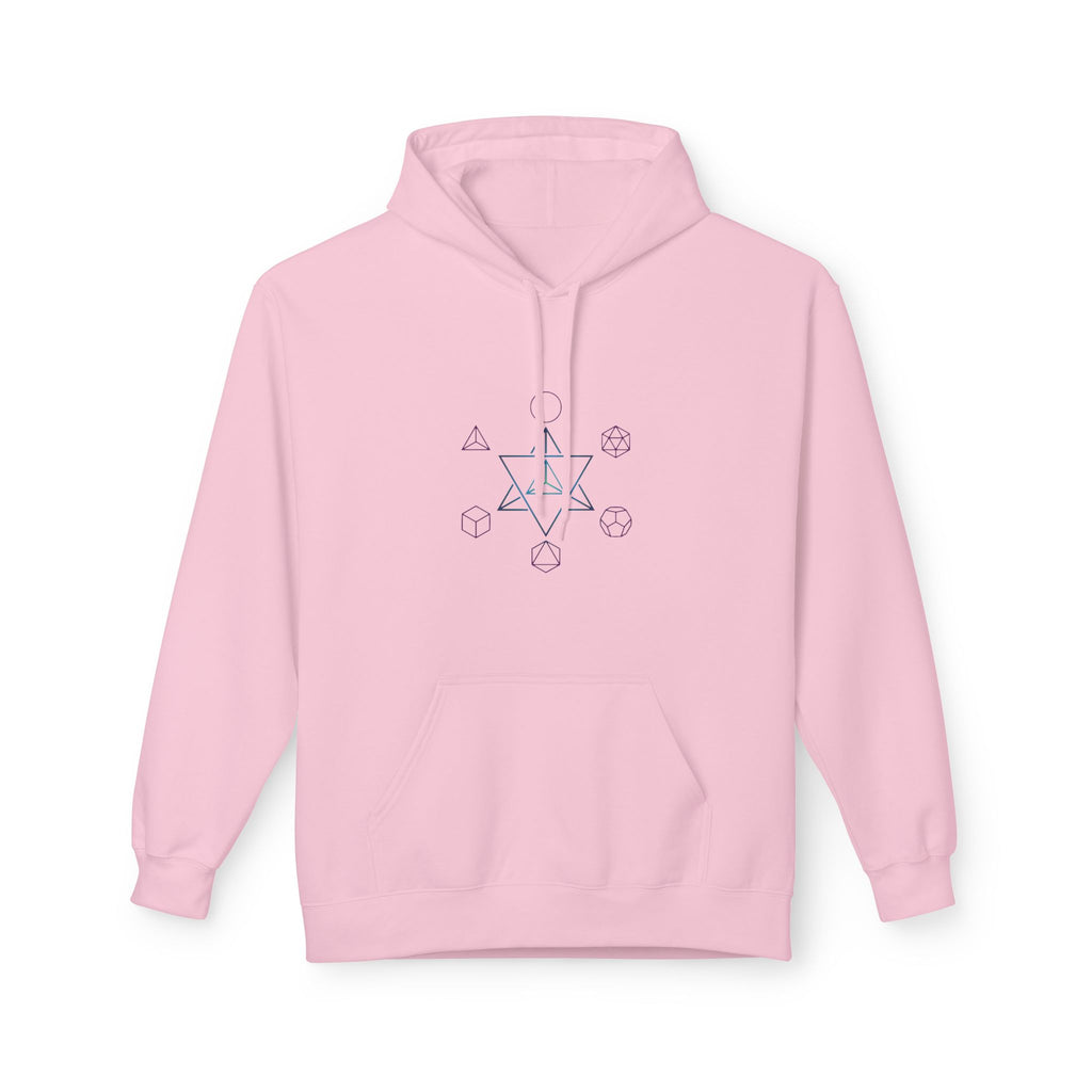 Merkabah Sacred Geometry Hoodie — Minimalist Platonic Solids Elemental Design