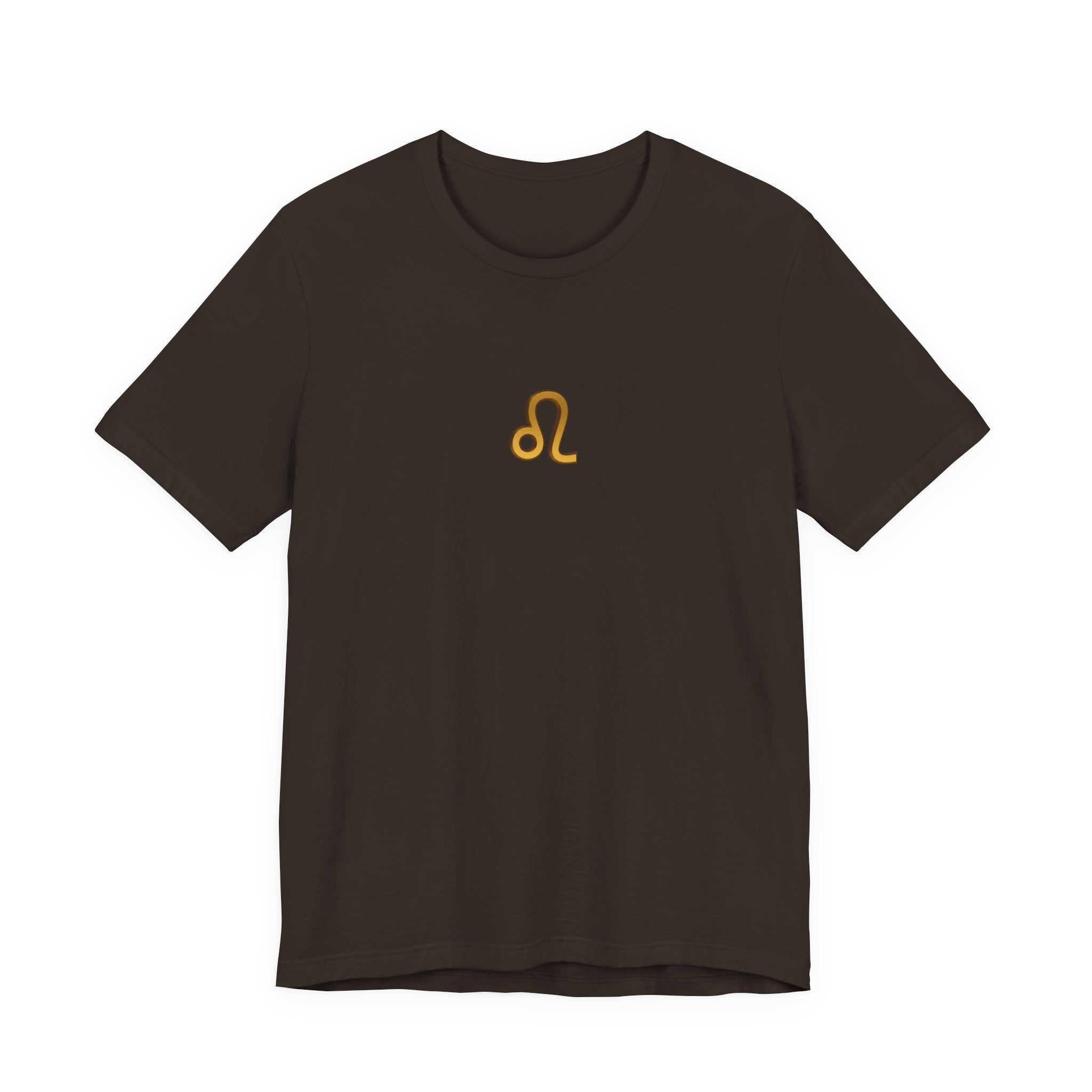 Leo Zodiac T-Shirt — Minimal Gold Leo Symbol Tee
