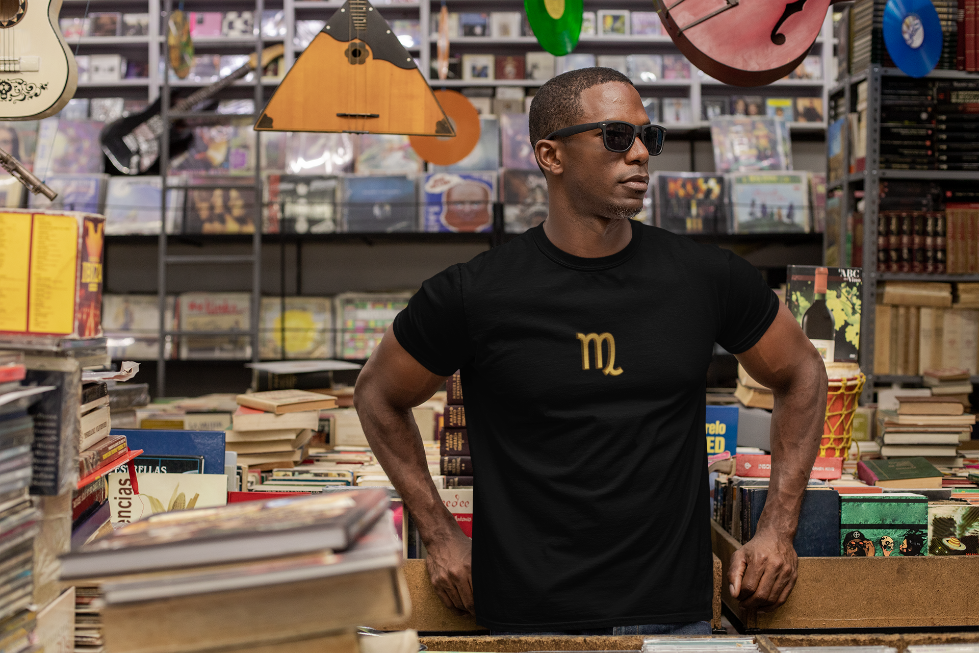 Virgo Zodiac T-Shirt — Minimal Gold Virgo Symbol Tee