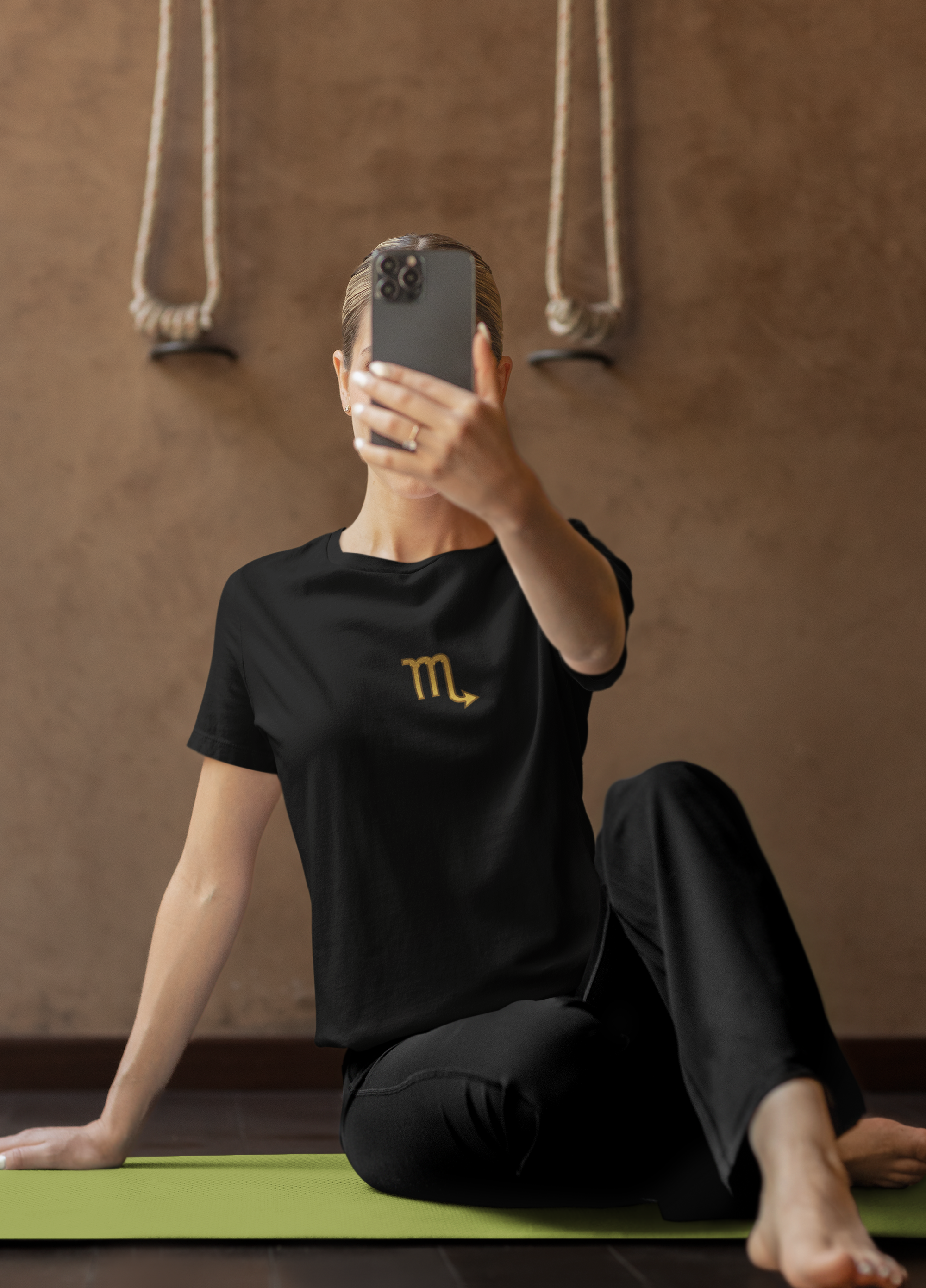 Scorpio Zodiac Tee — Minimal Gold Symbol Shirt