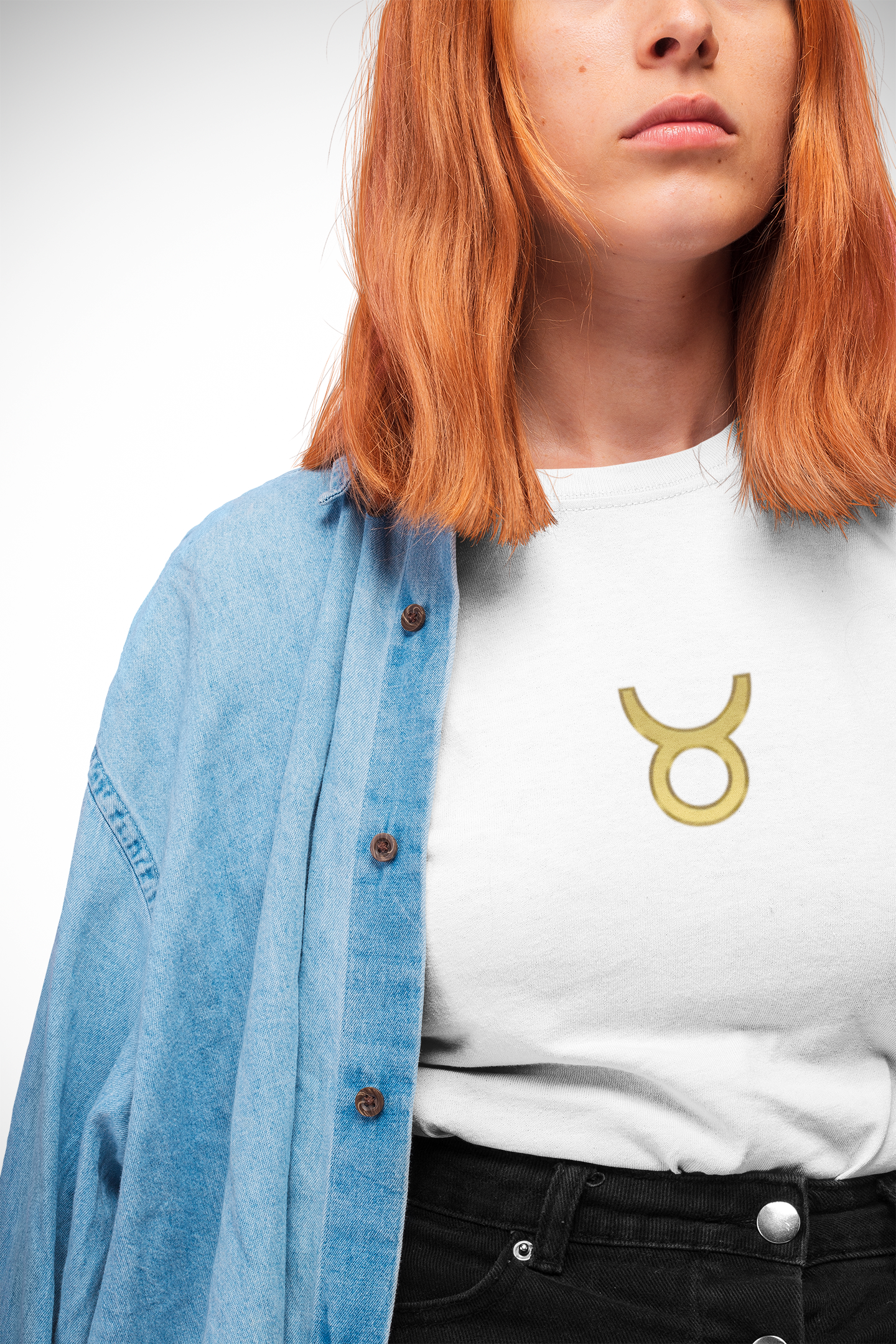 Taurus Zodiac Tee — Minimal Gold Symbol Shirt