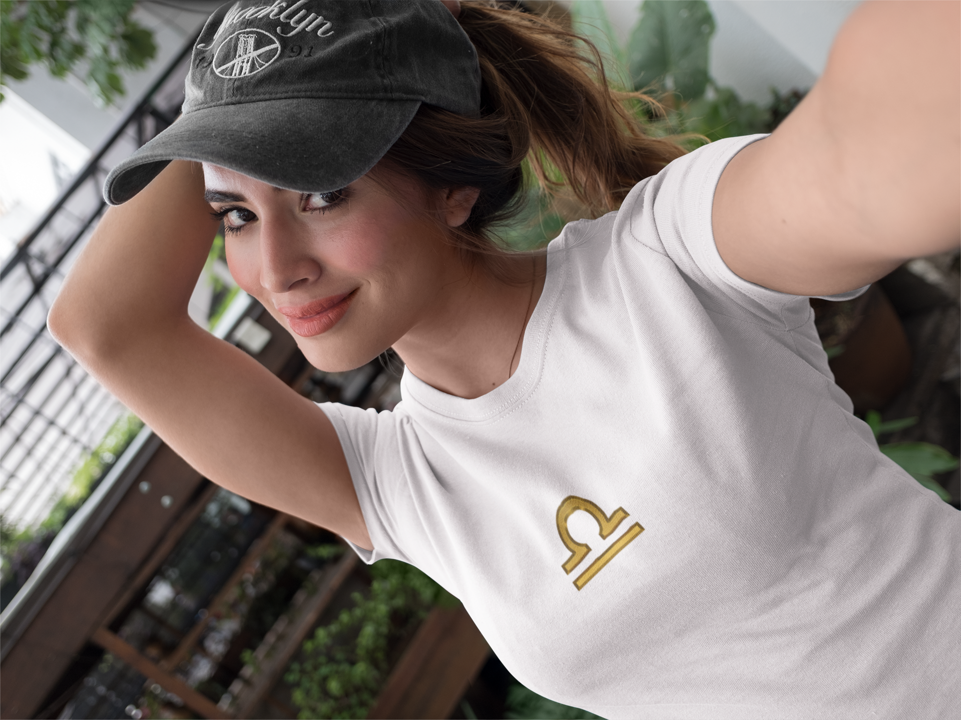 Libra Zodiac Tee — Minimal Gold Symbol T-Shirt