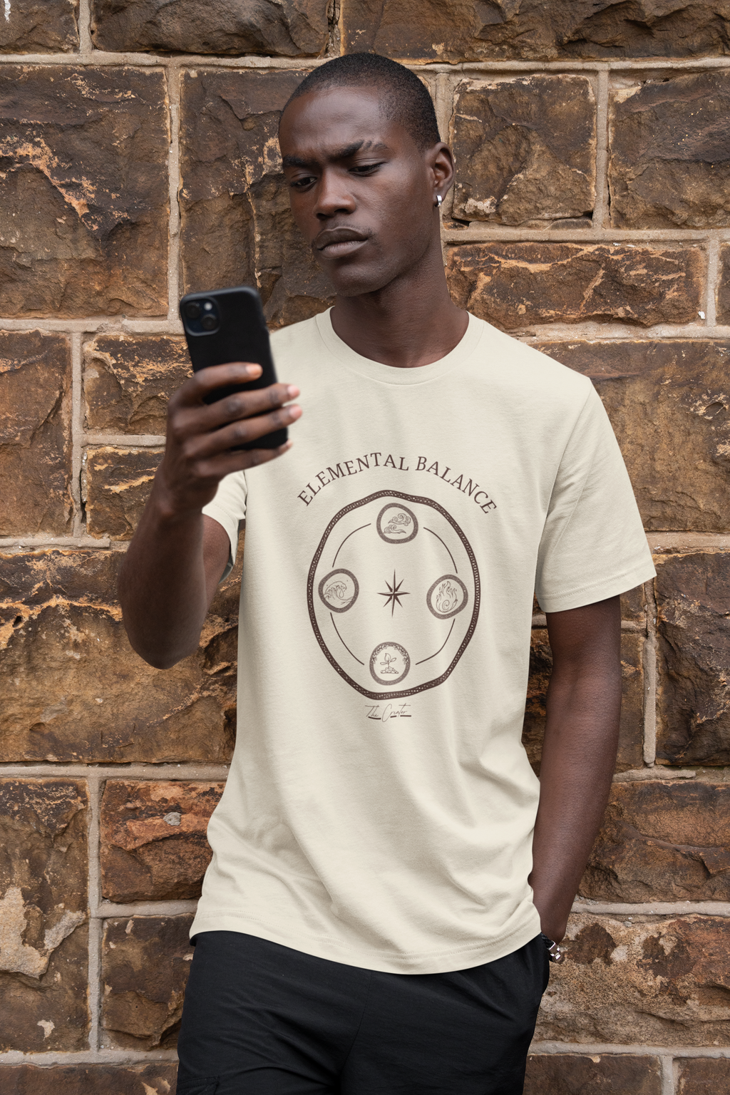 Elemental Balance T-Shirt — Four Elements Minimalist Tee | Earth Water Fire Air