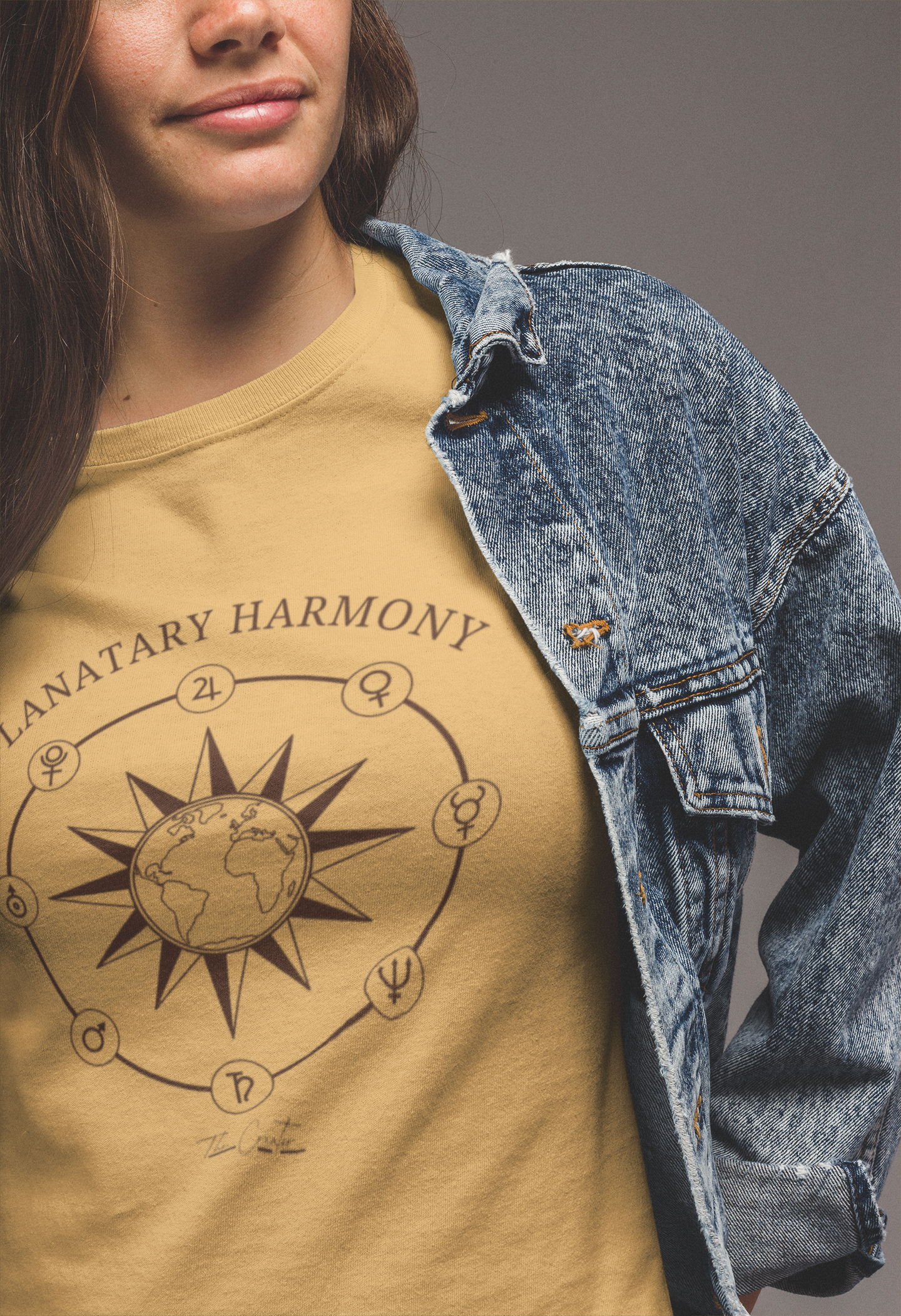 Planetary Harmony T-Shirt — Compass Sun Graphic Tee | Celestial Design