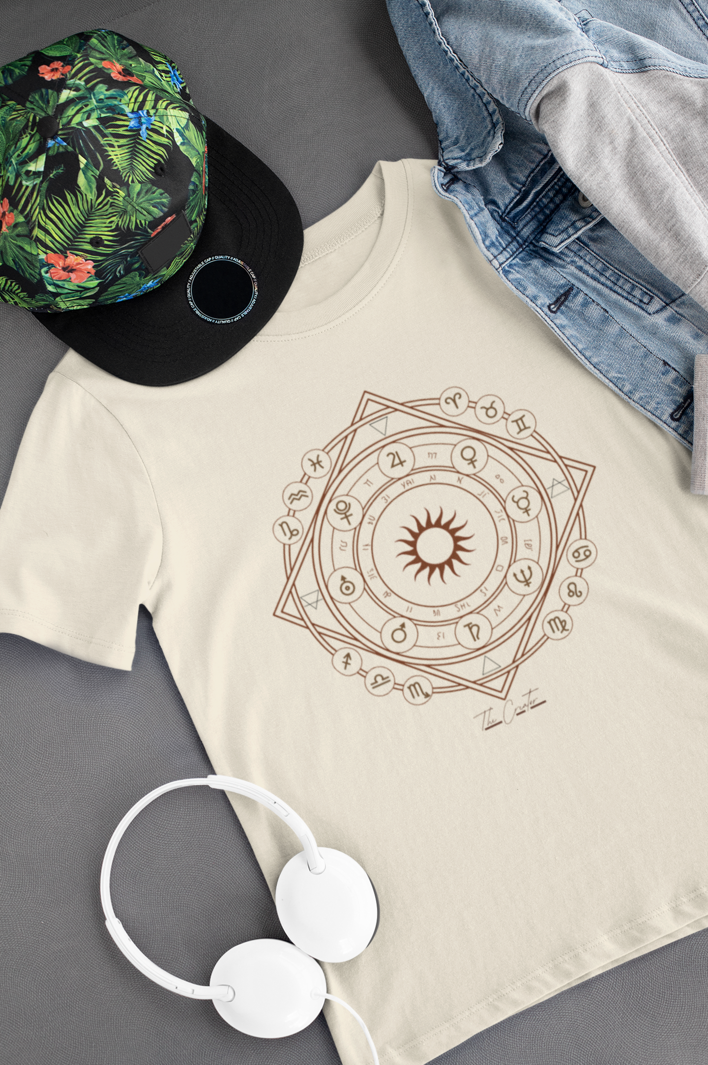 Zodiac Clock T-Shirt — Astrological Compass Tee | Minimalist Astrology Design