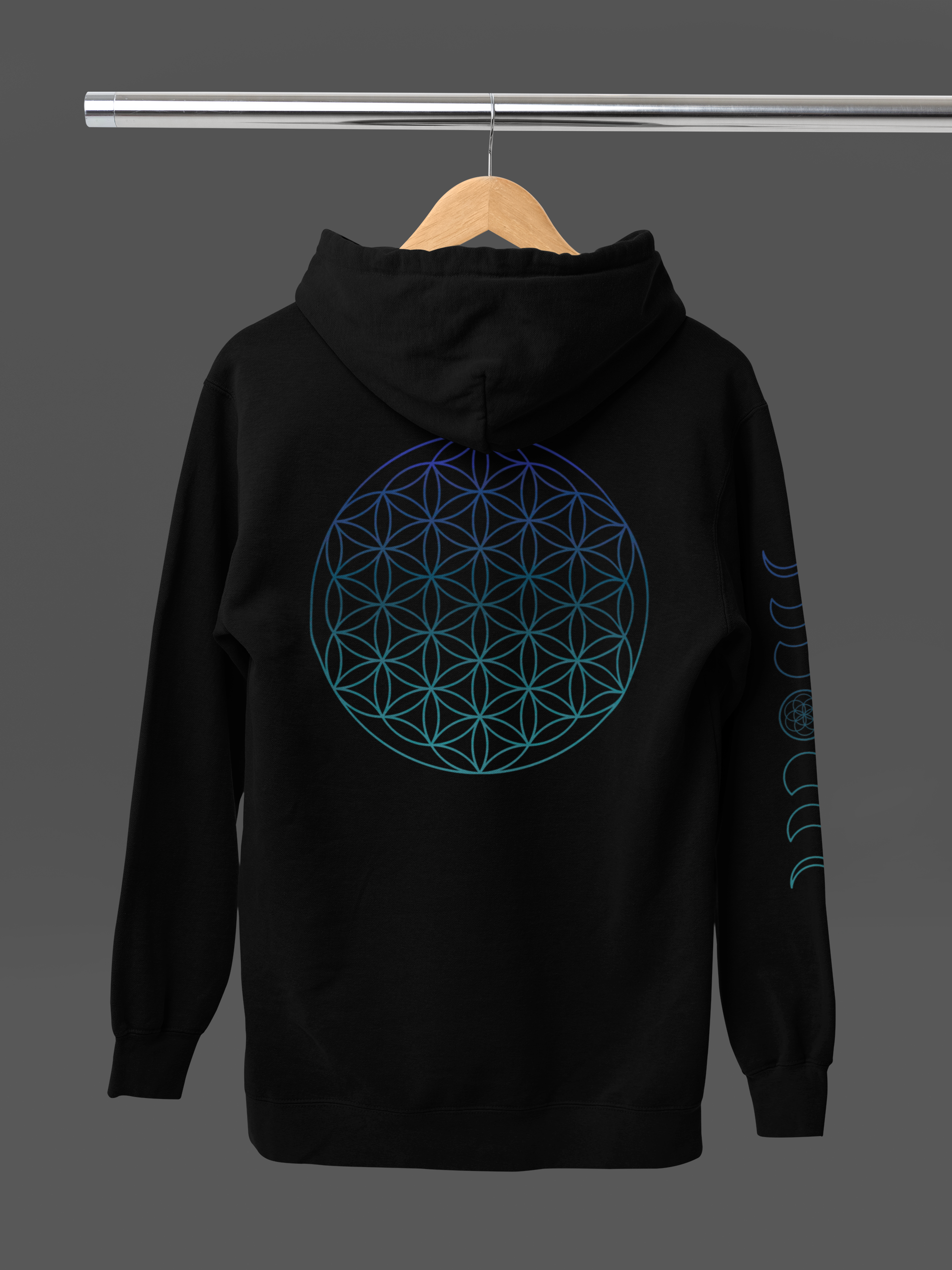 Flower of Life Hoodie — Geometric Sacred Geometry Pullover | Spiritual Design