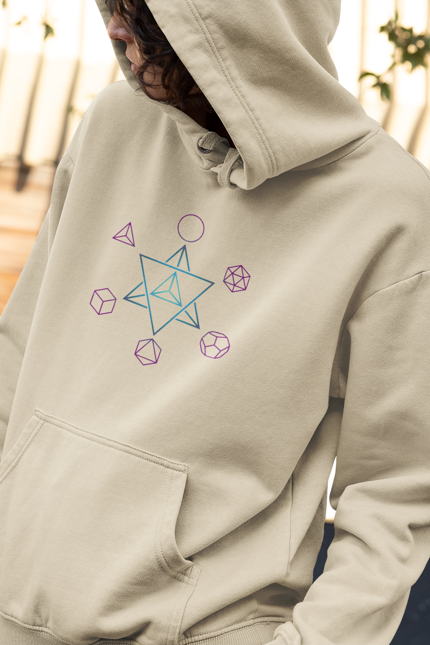 Flower of Life Hoodie — Geometric Sacred Geometry Pullover | Spiritual Design