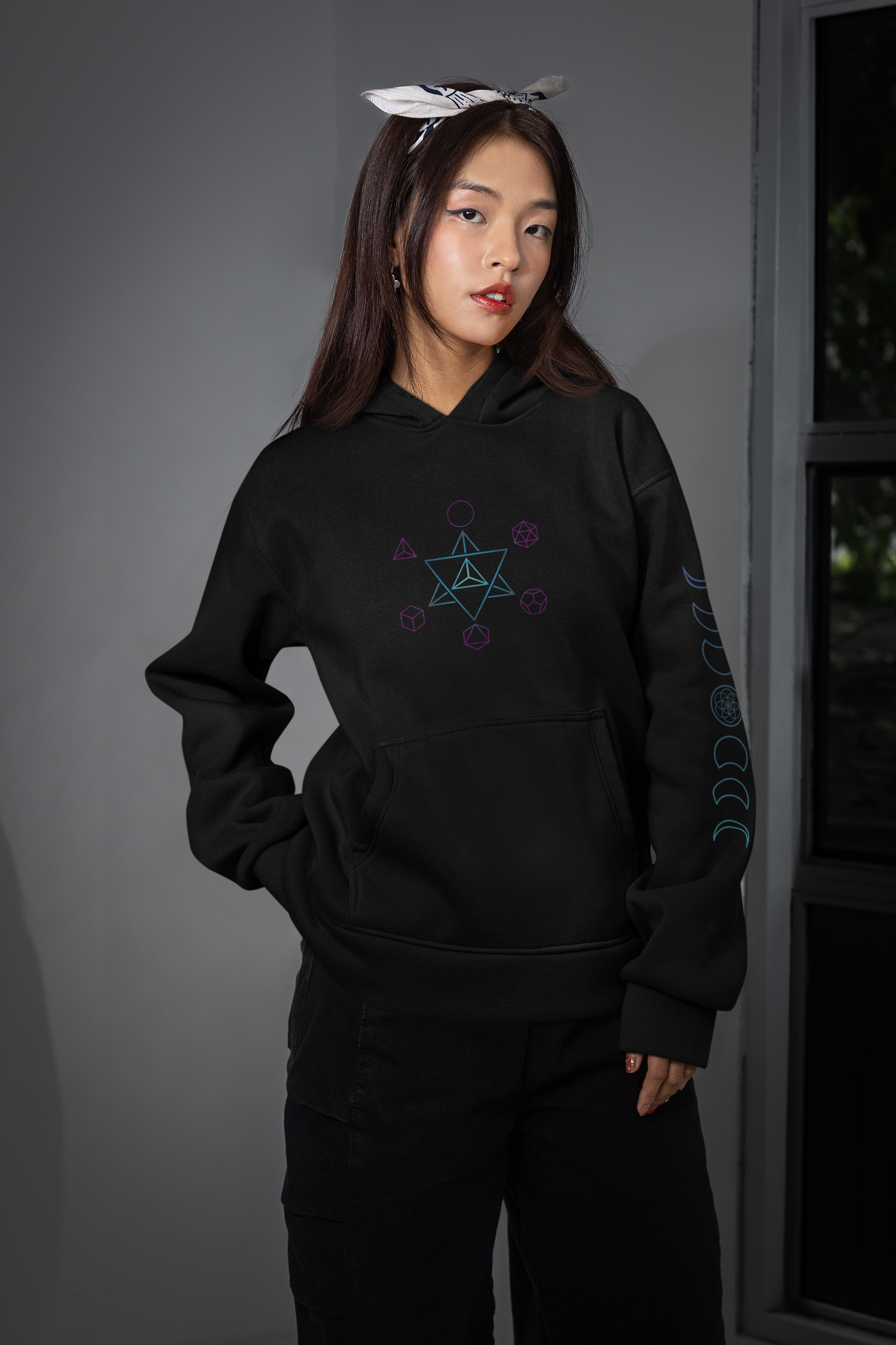 Flower of Life Hoodie — Geometric Sacred Geometry Pullover | Spiritual Design