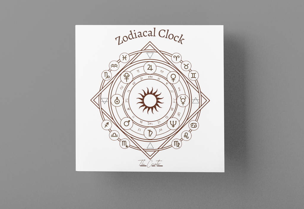 Zodiac Clock Hoodie — Celestial Astrology Back Print | Astrological Compass Pullover
