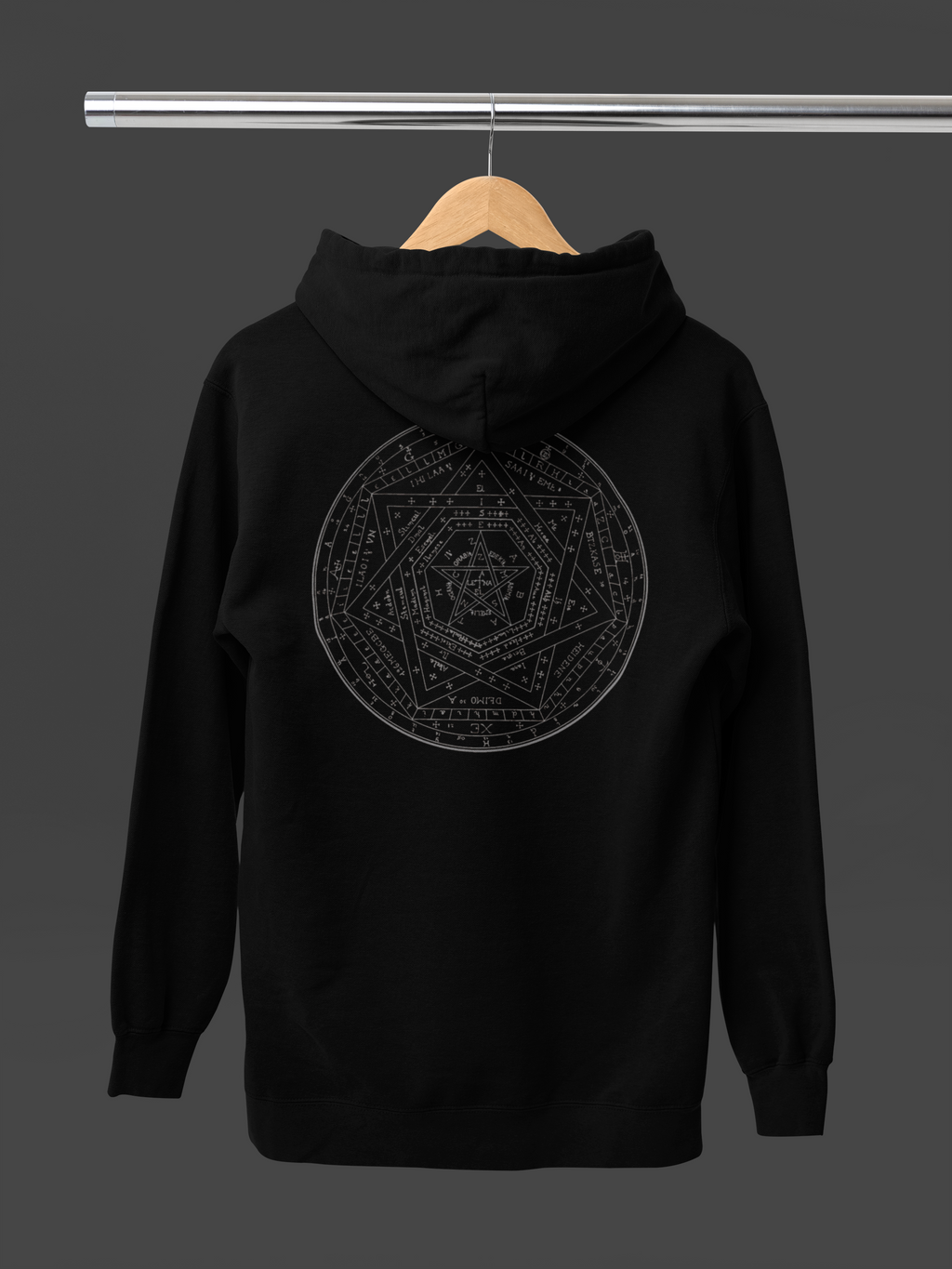 Sigillum Dei Aemeth Hoodie — Occult Symbolism Back Print | Enochian Magic Pullover
