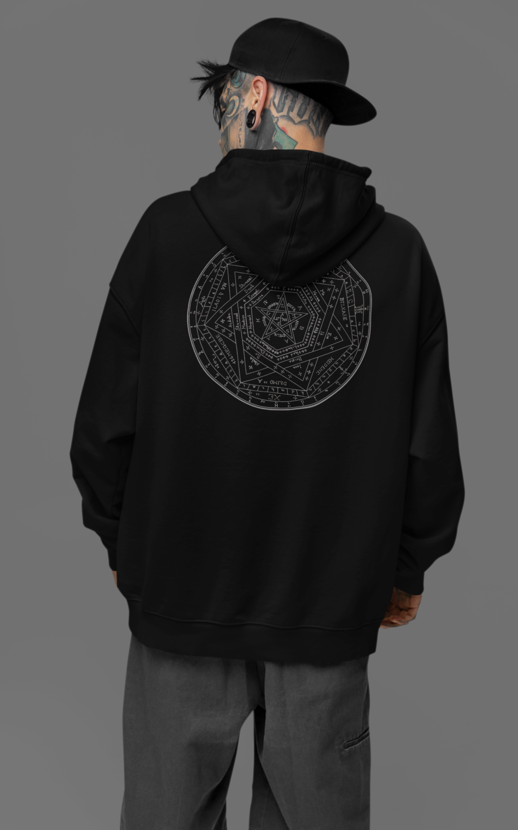 Sigillum Dei Aemeth Hoodie — Occult Symbolism Back Print | Enochian Magic Pullover