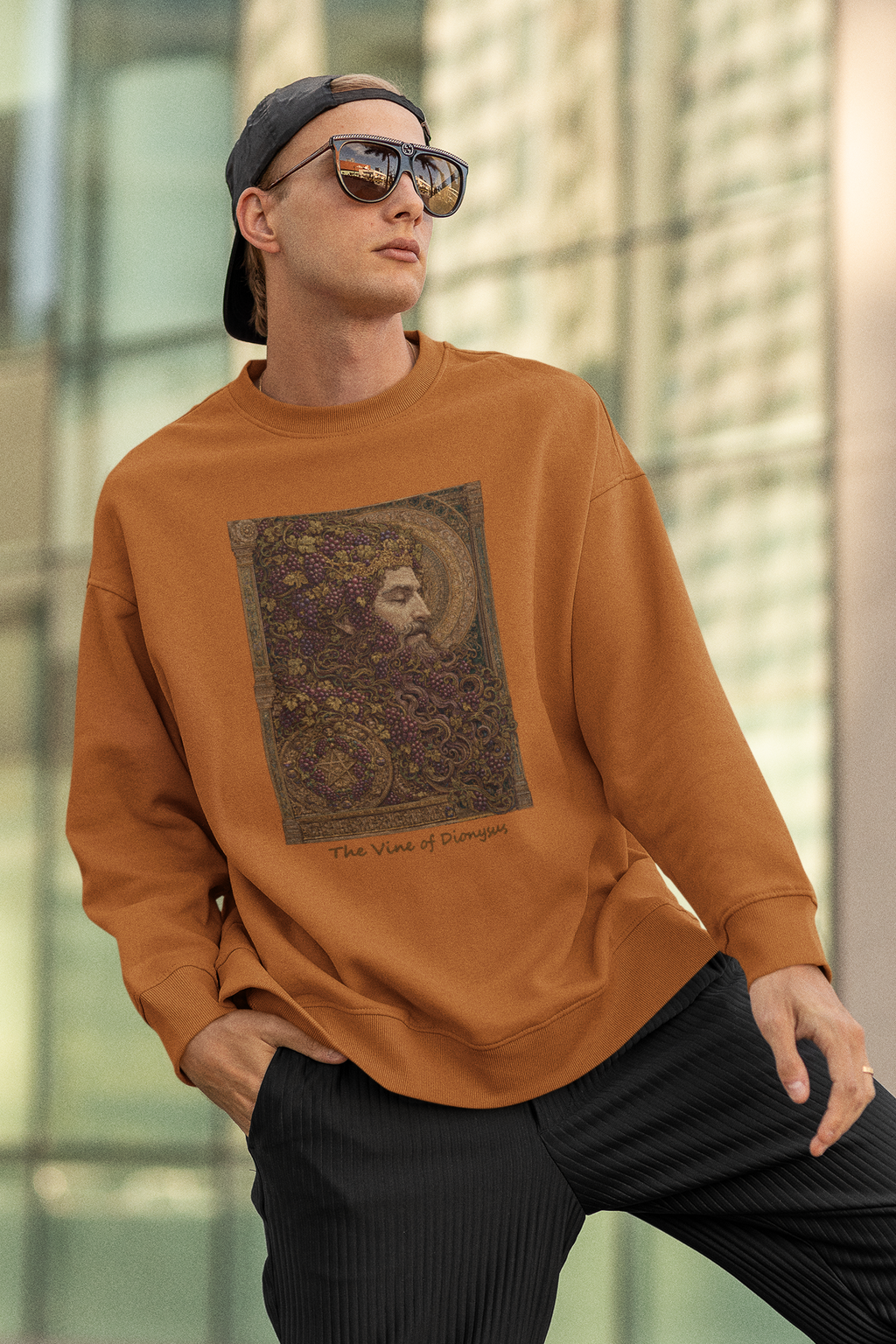 Greek God Dionysus Sweatshirt — "Vines Of Dionysus" Mythology Art Crewneck