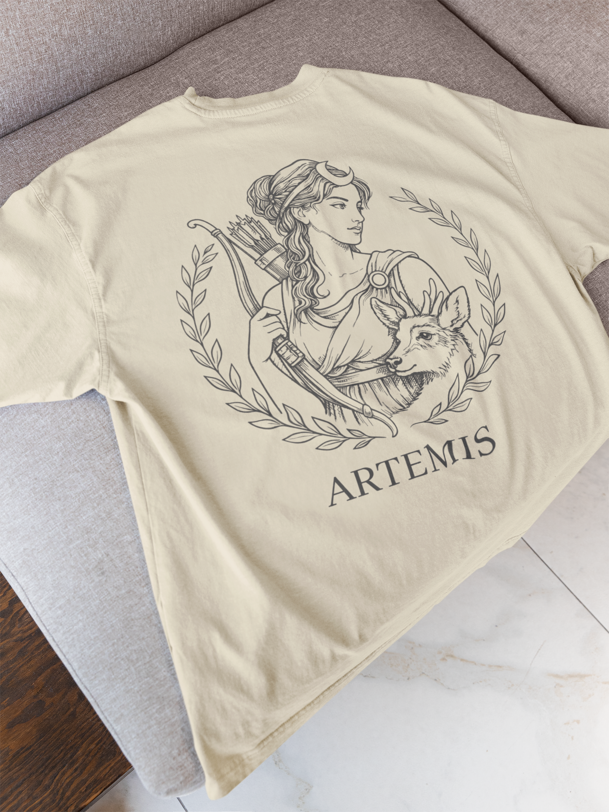 Goddess Artemis T-Shirt — Greek Mythology Goddess of the Hunt Art Tee
