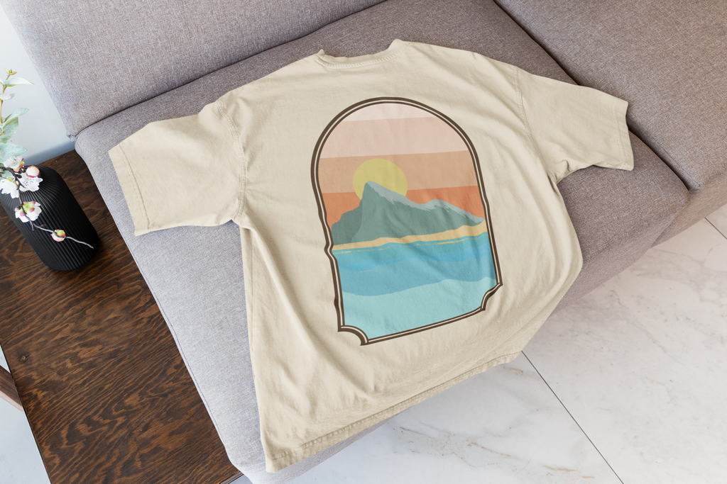 Rock of Gibraltar T-Shirt — Del Levante Coastal Art Graphic Tee | Mediterranean Landmark