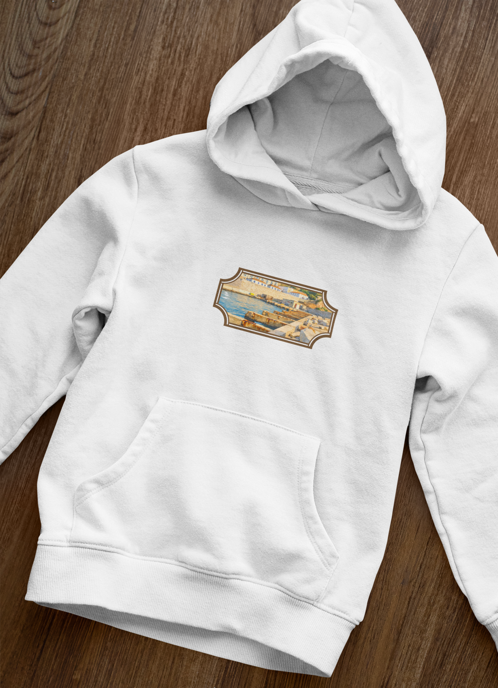 Gibraltar El Rolli Hoodie — Premium Harbor Window Art Hoodie | Gibraltar Heritage Apparel