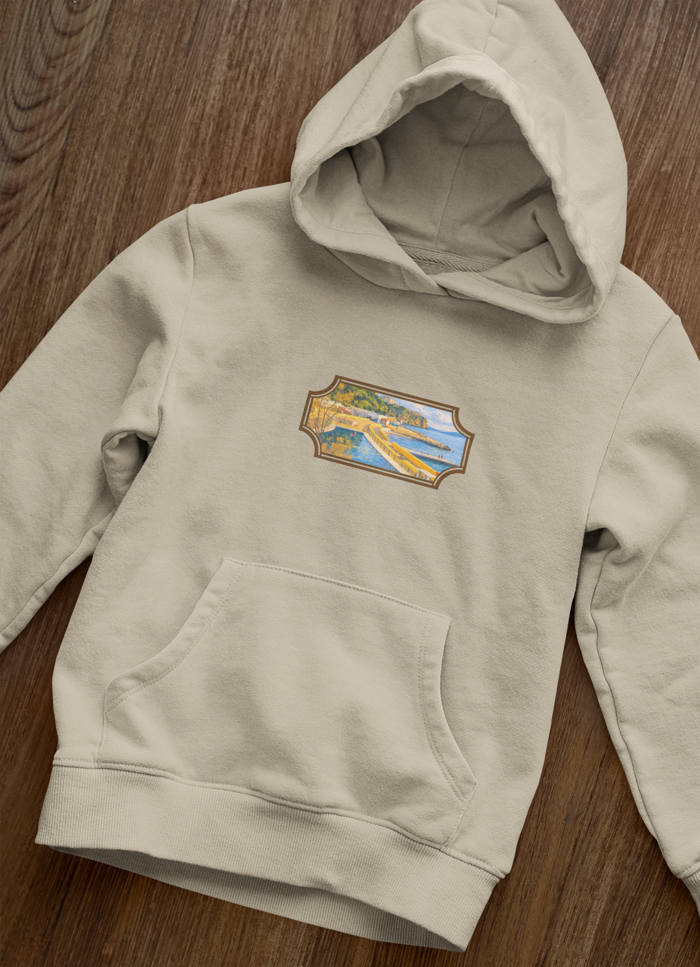 Gibraltar El Quarri Hoodie — Premium Seascape Window Art Hoodie | Gibraltar Heritage Apparel
