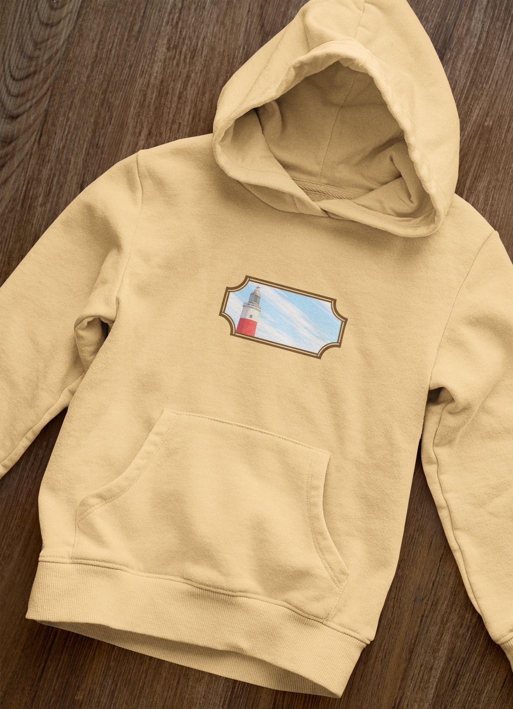 Gibraltar La Farola Hoodie — Premium Lighthouse Window Art Hoodie | Gibraltar Heritage Apparel
