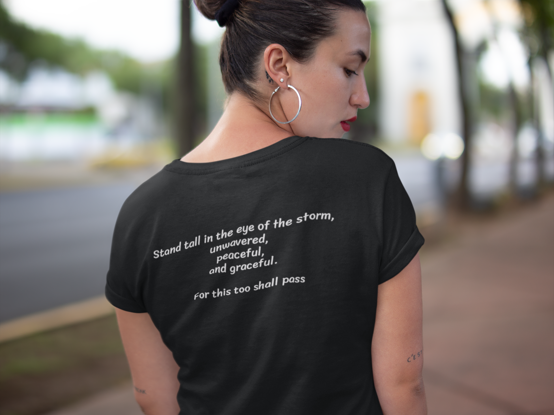 Eye of the Storm T-Shirt — Stoic Philosophy Quote Tee with Inspirational Back Print | Motivational Apparel