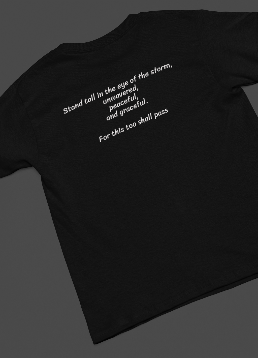 Eye of the Storm T-Shirt — Stoic Philosophy Quote Tee with Inspirational Back Print | Motivational Apparel