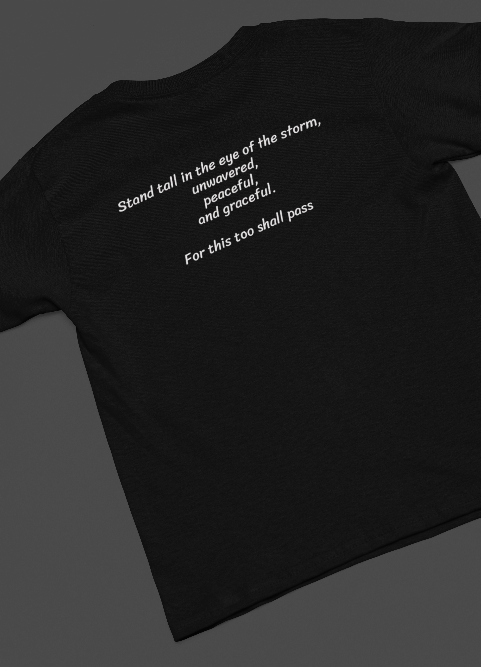 Eye of the Storm T-Shirt — Stoic Philosophy Quote Tee with Inspirational Back Print | Motivational Apparel