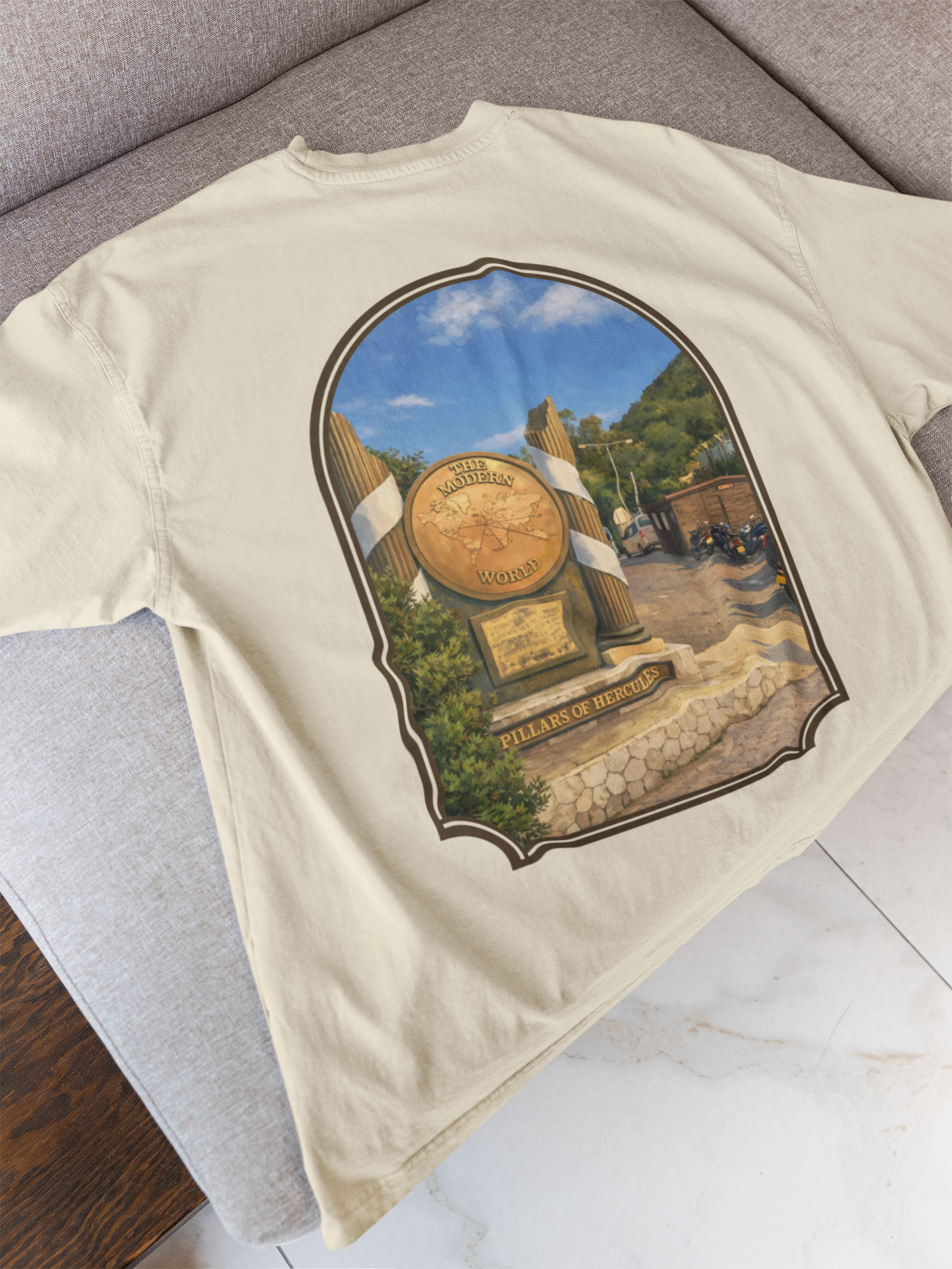 Gibraltar Pillars of Hercules T-Shirt | Premium Garment-Dyed Cotton Tee