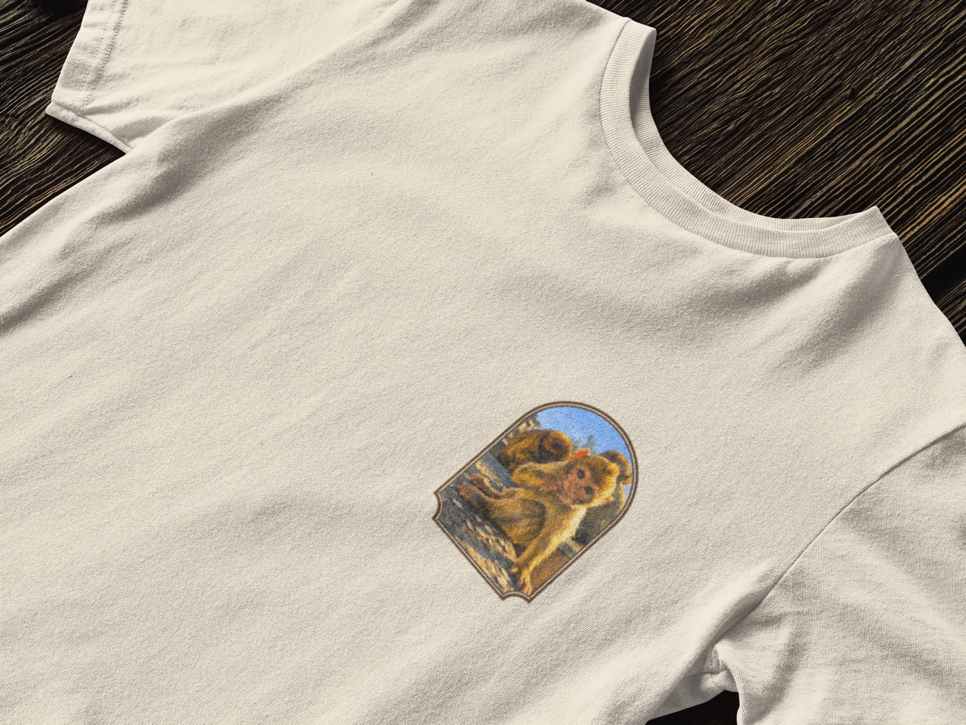 Gibraltar Baby Barbary Macaque T-Shirt — Playful Wildlife Monkey Art Garment-Dyed Tee