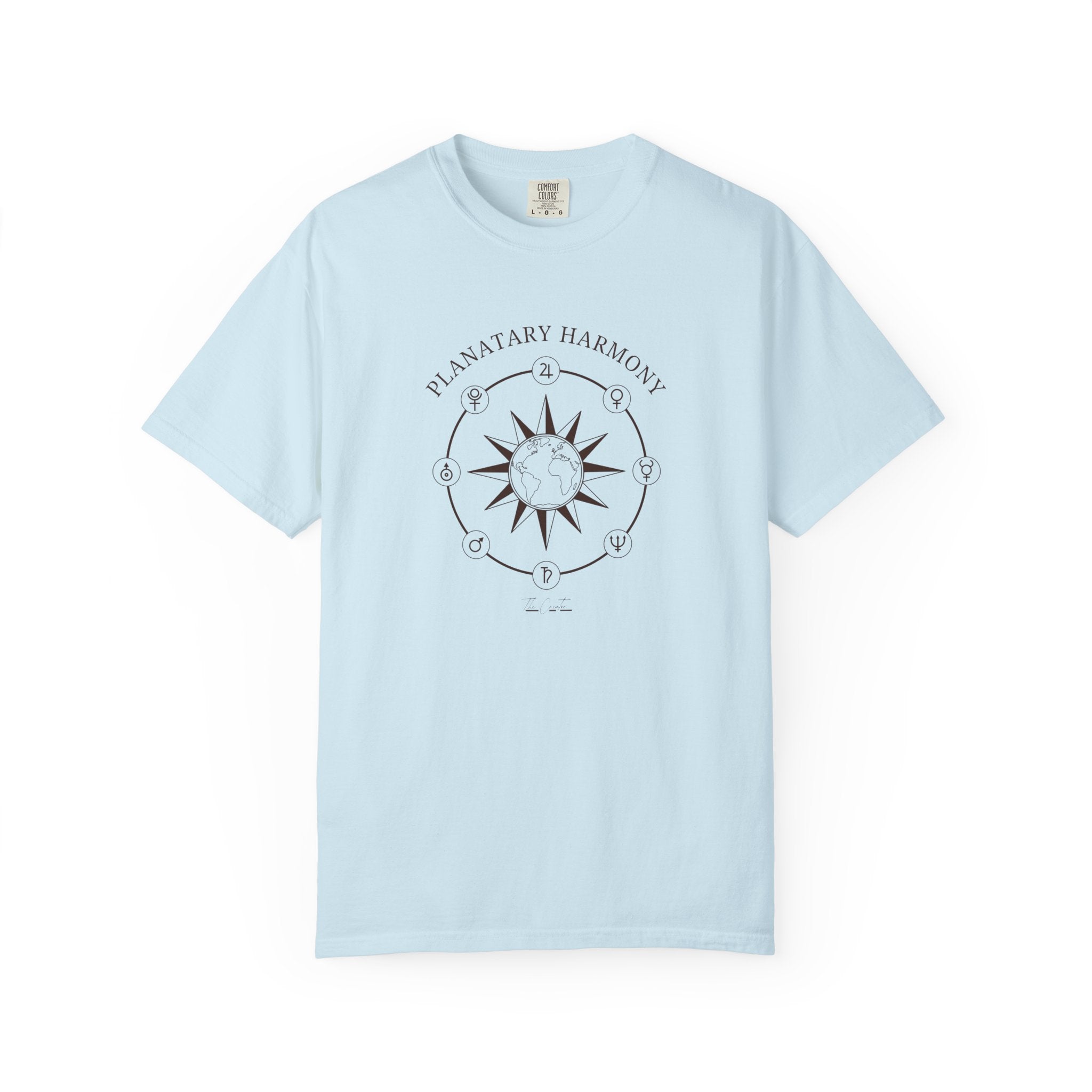 Planetary Harmony T-Shirt — Compass Sun Graphic Tee | Celestial Design