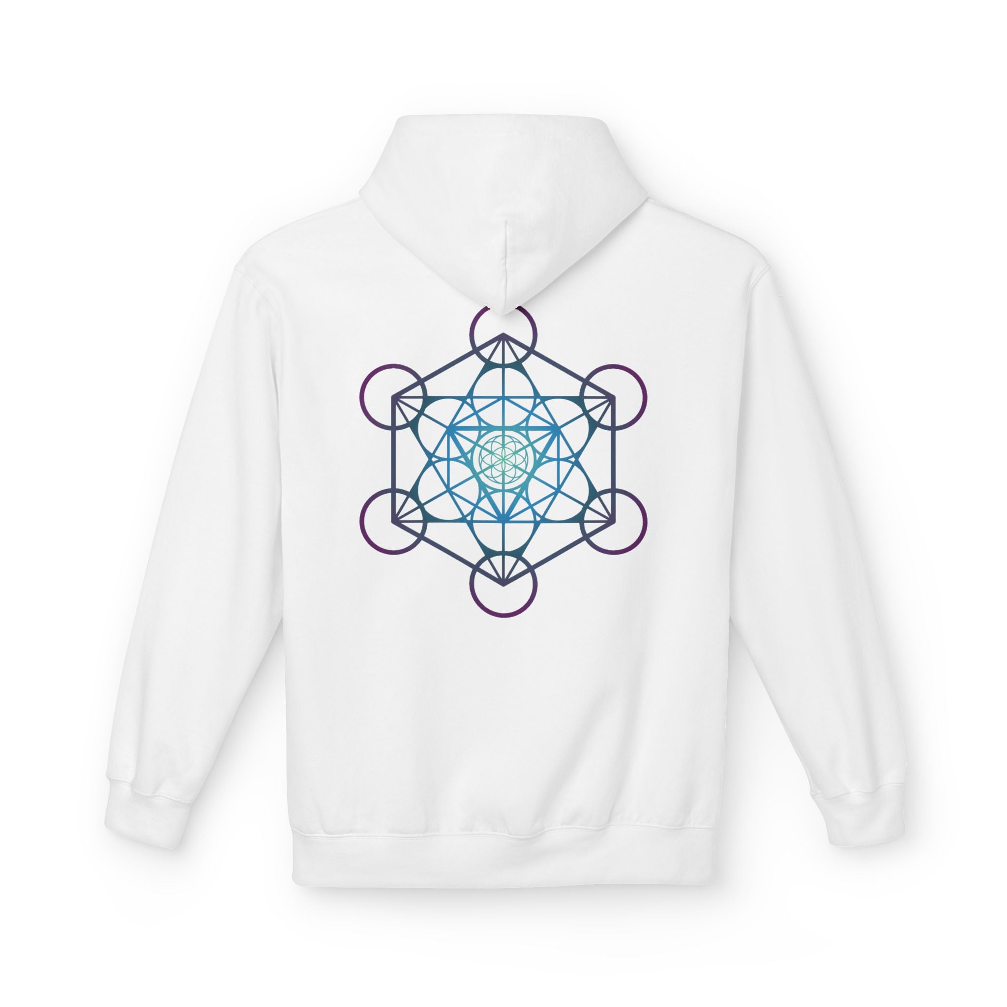 Metatron's Cube Hoodie — Sacred Geometry Spiritual Back Print Pullover