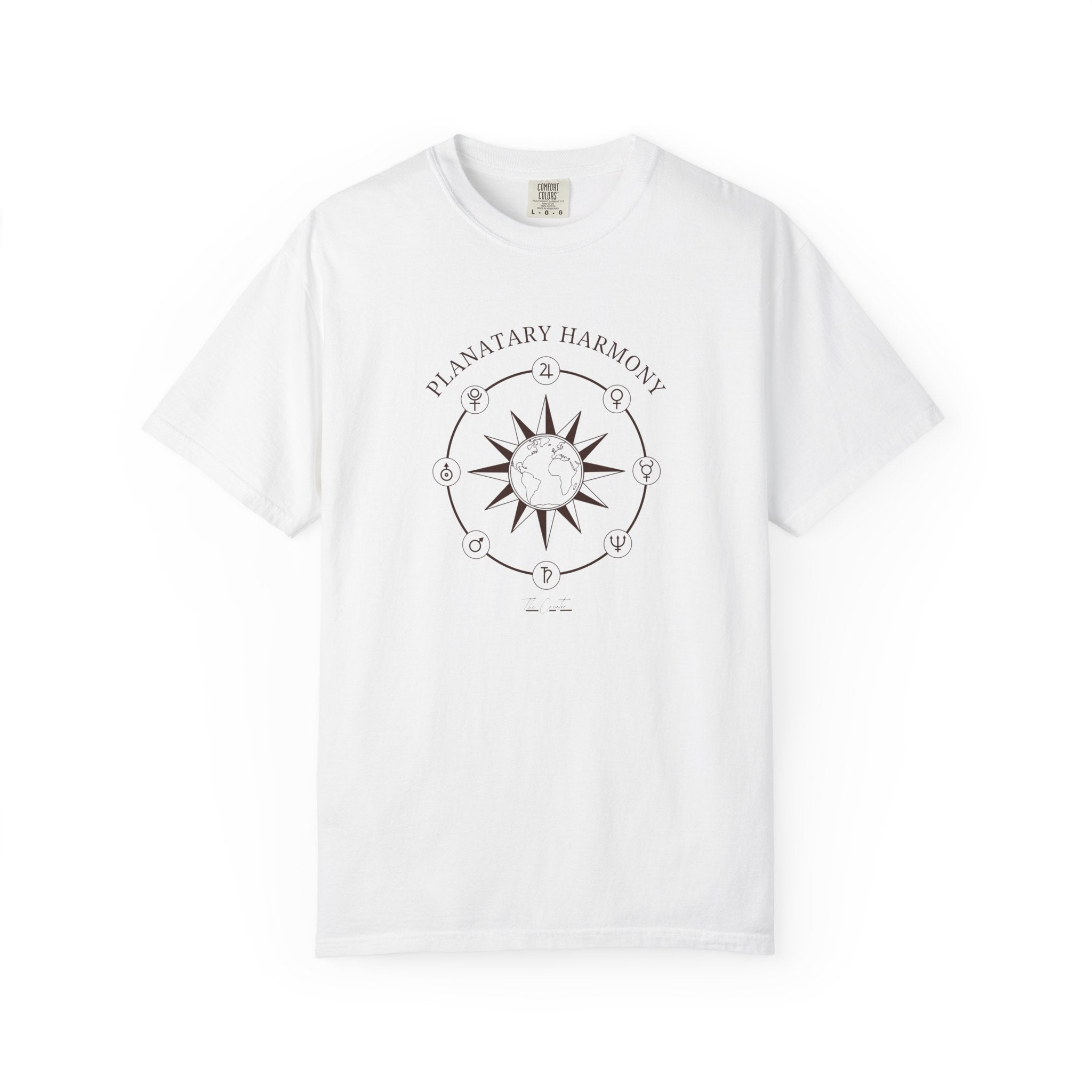 Planetary Harmony T-Shirt — Compass Sun Graphic Tee | Celestial Design
