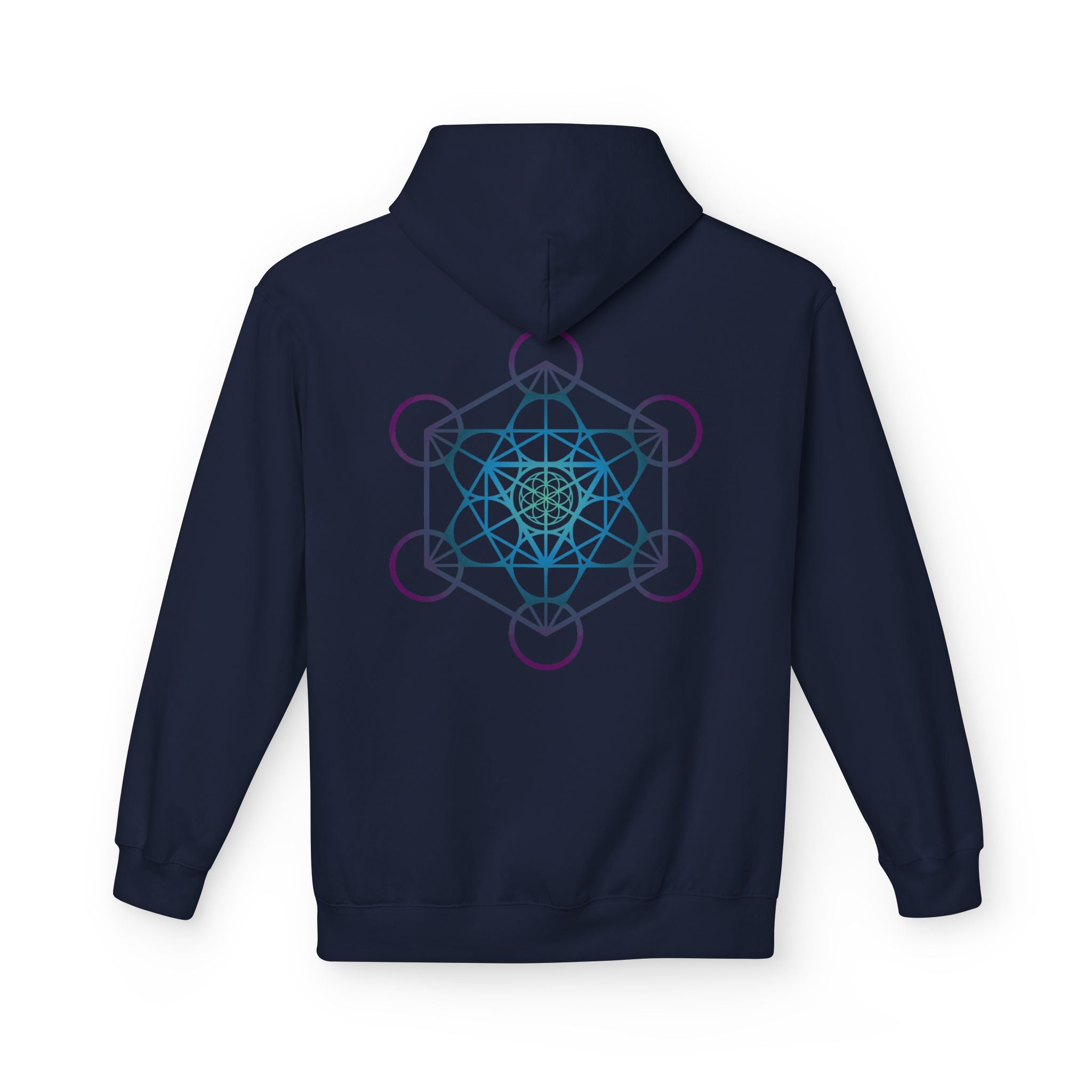 Metatron's Cube Hoodie — Sacred Geometry Spiritual Back Print Pullover