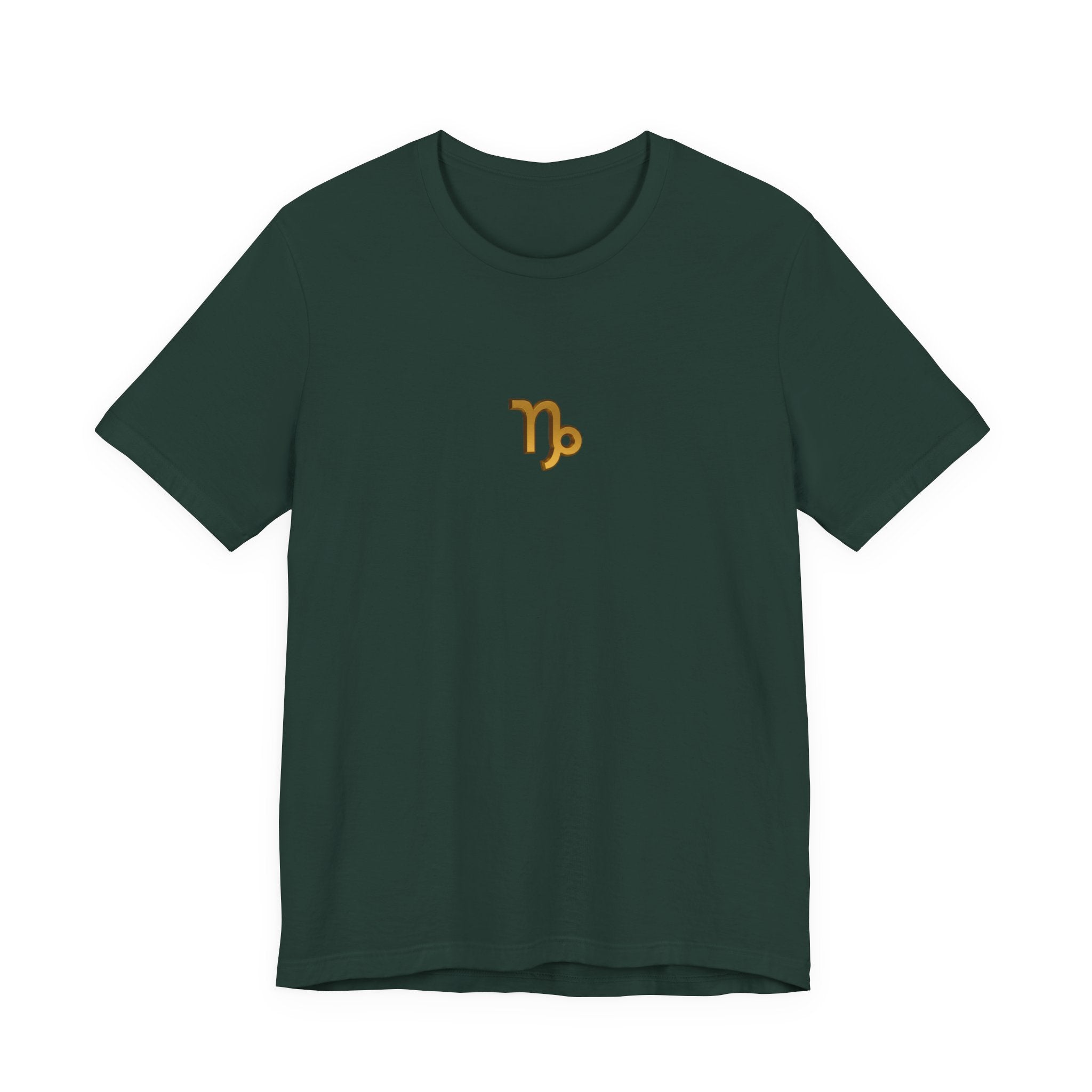 Capricorn Zodiac Tee — Minimal Gold Capricorn Symbol Shirt