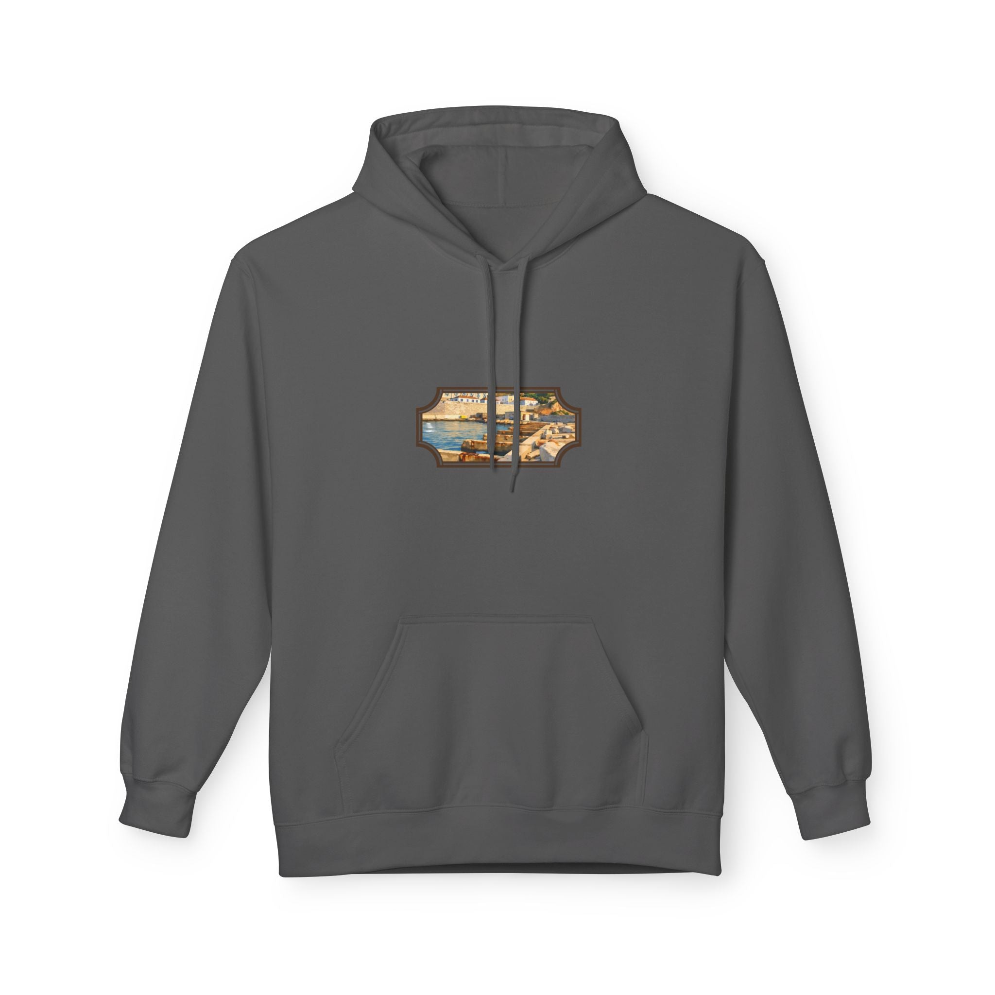 Gibraltar El Rolli Hoodie — Premium Harbor Window Art Hoodie | Gibraltar Heritage Apparel