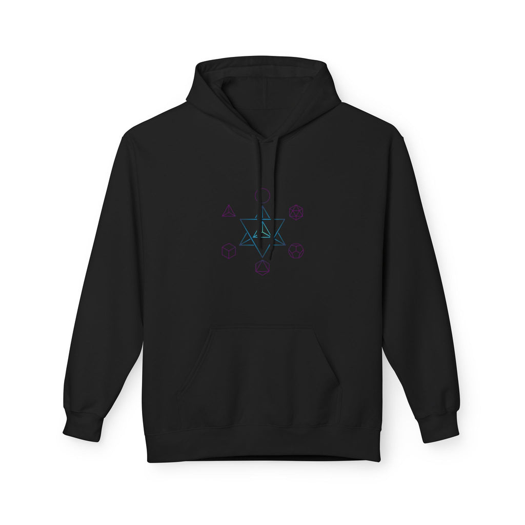 Merkabah Sacred Geometry Hoodie — Minimalist Platonic Solids Elemental Design