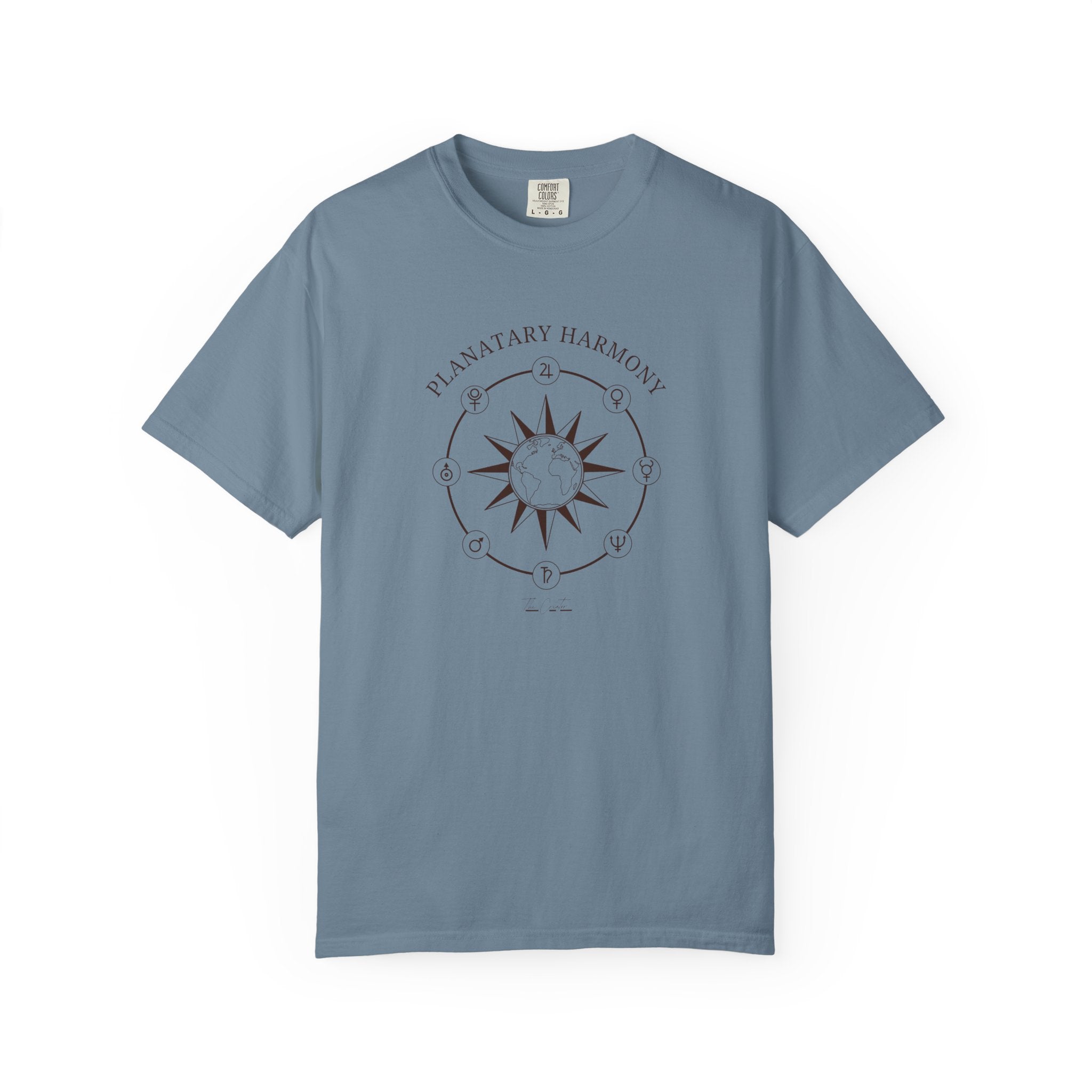 Planetary Harmony T-Shirt — Compass Sun Graphic Tee | Celestial Design