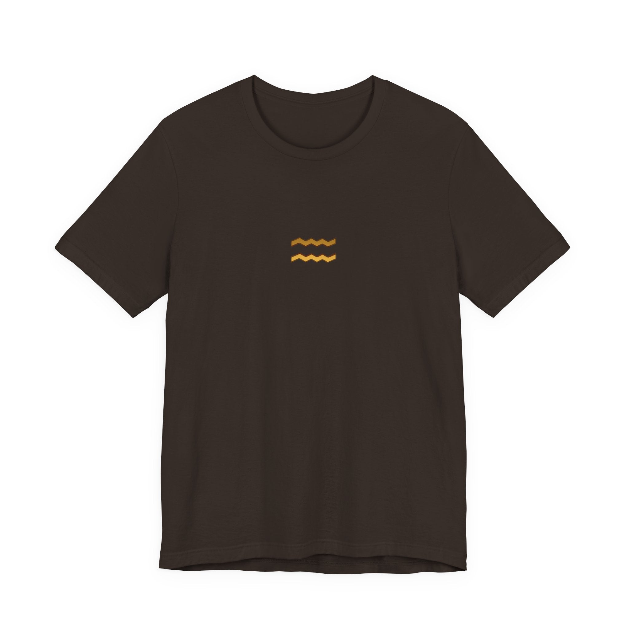 Aquarius Zodiac T-Shirt — Minimal Gold Aquarius Symbol Tee