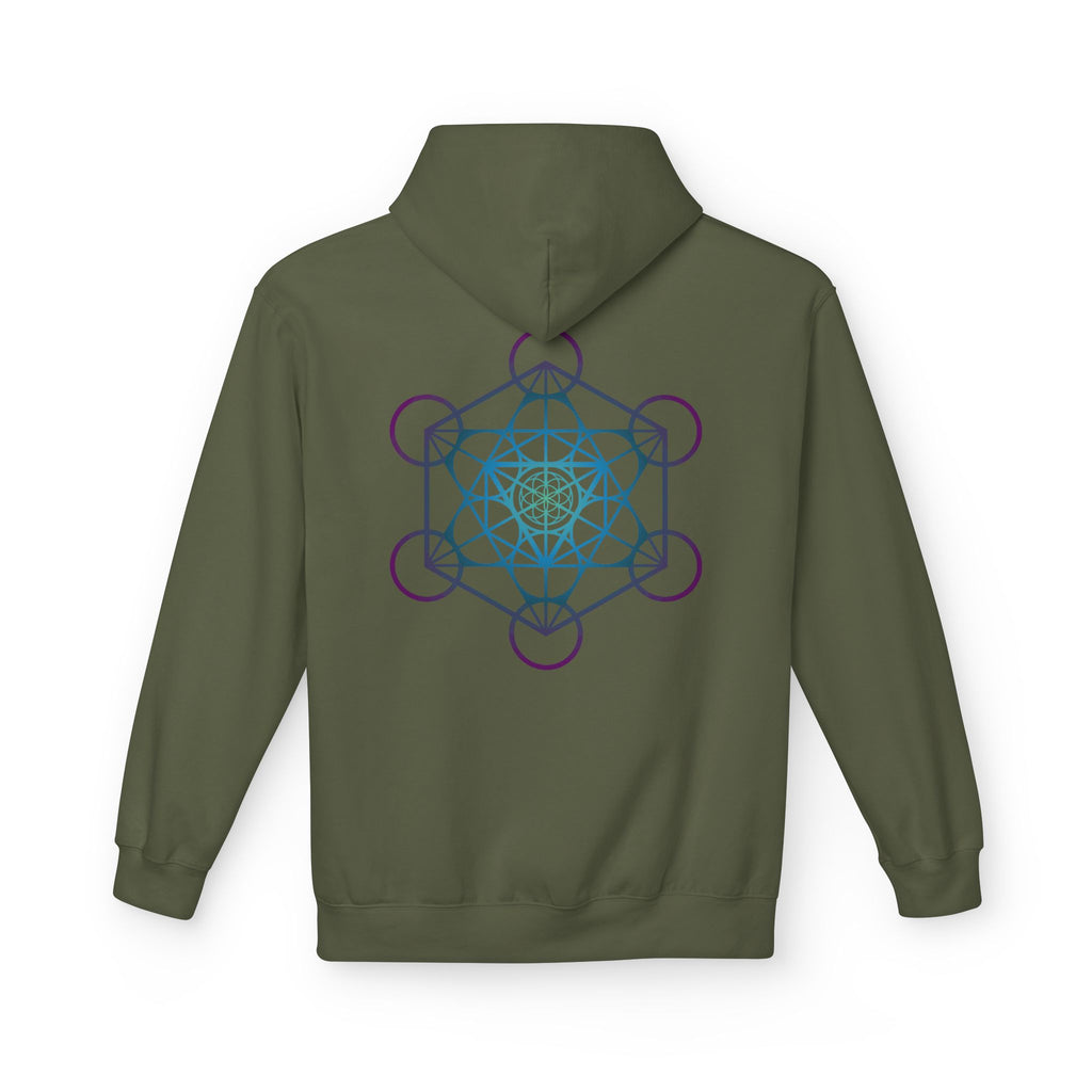 Metatron's Cube Hoodie — Sacred Geometry Spiritual Back Print Pullover
