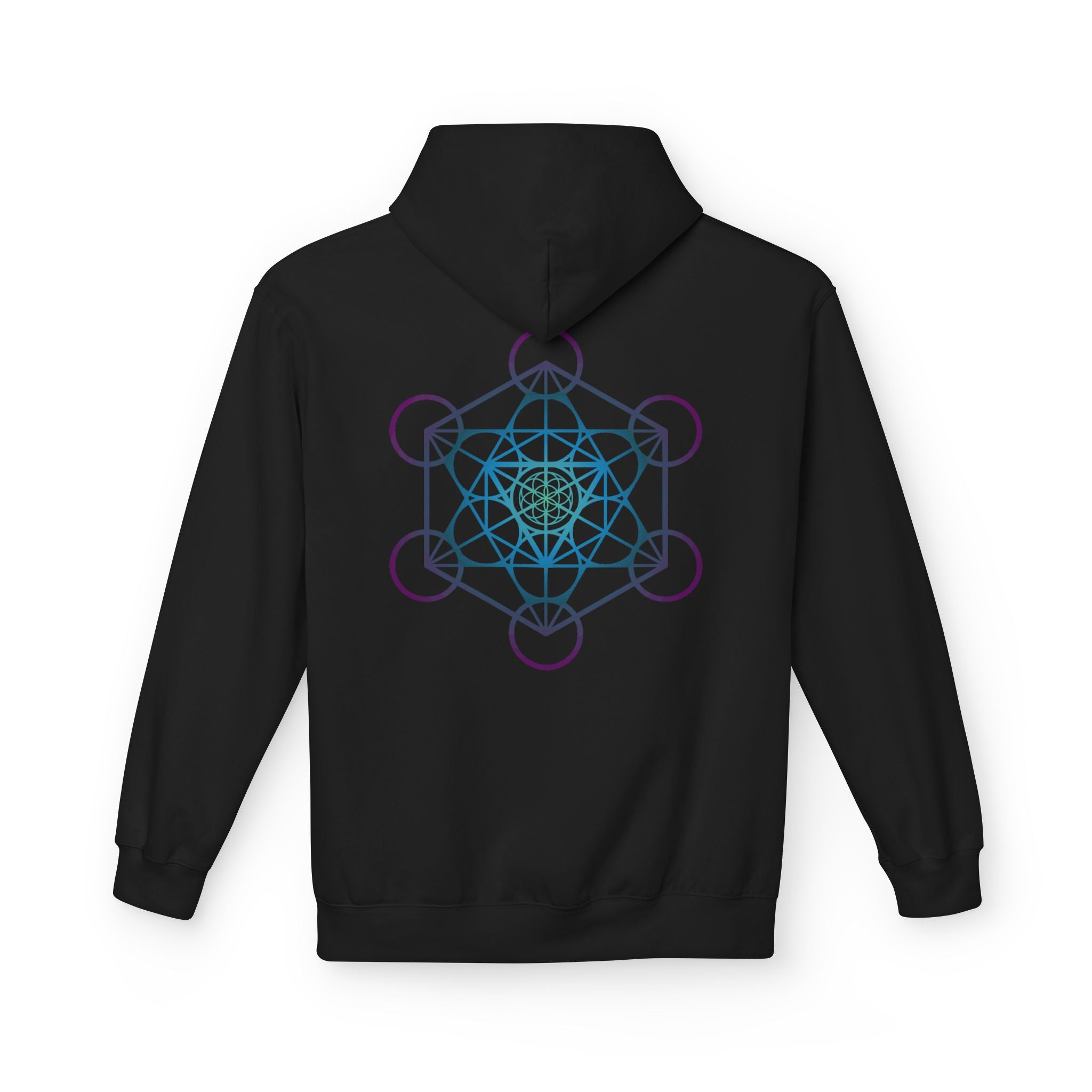 Metatron's Cube Hoodie — Sacred Geometry Spiritual Back Print Pullover