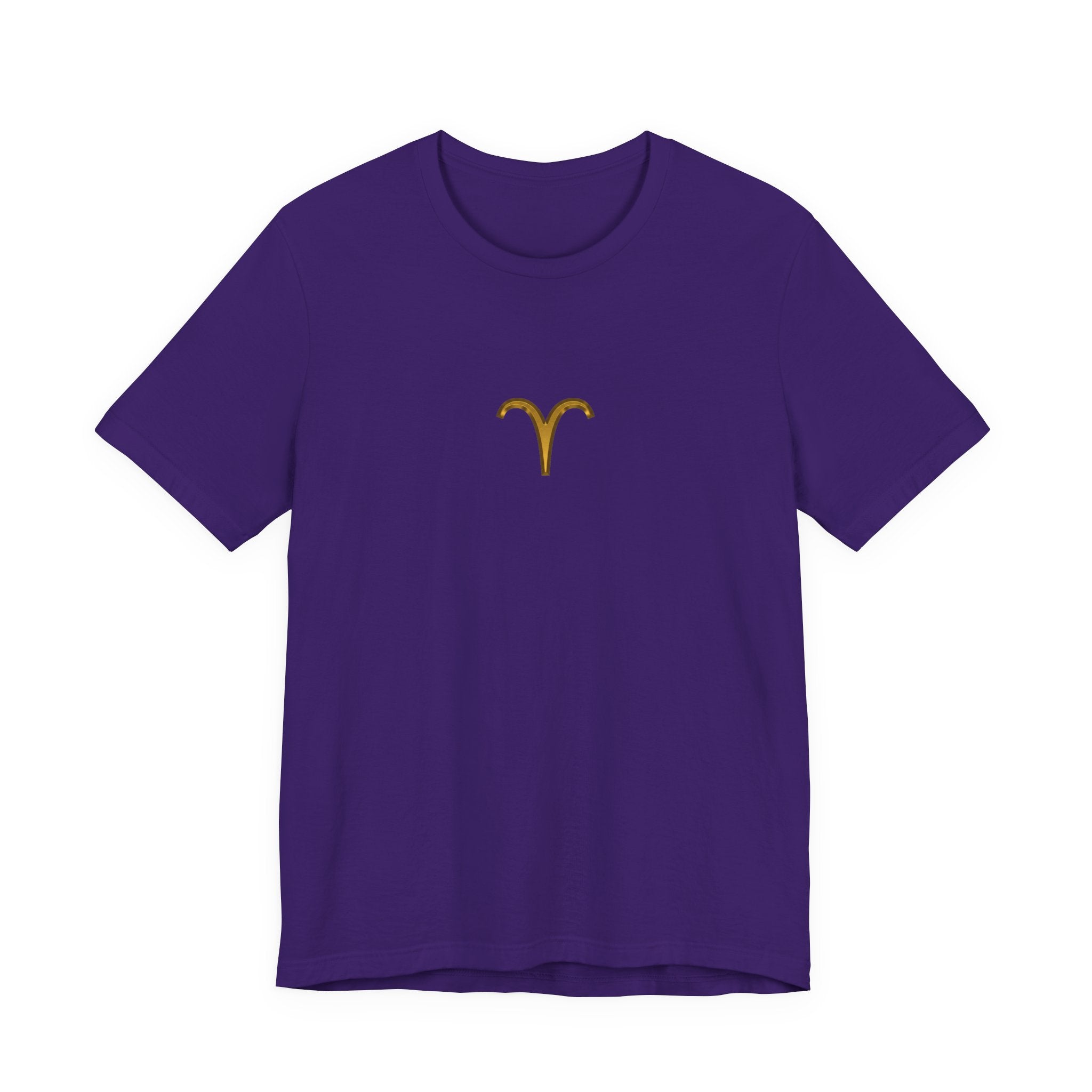 Aries Zodiac Tee — Minimal Gold Symbol Shirt