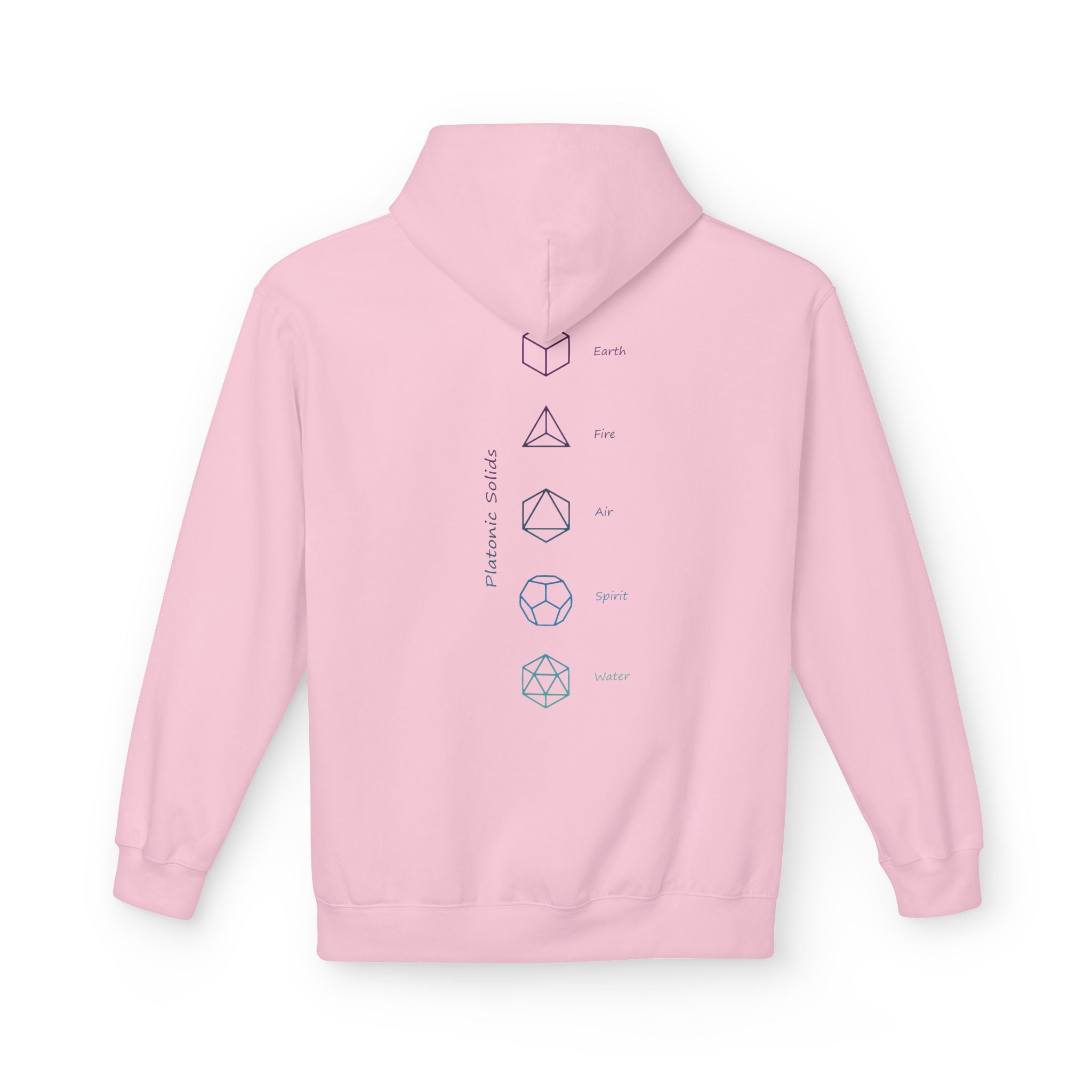 Merkabah Sacred Geometry Hoodie — Minimalist Platonic Solids Elemental Design