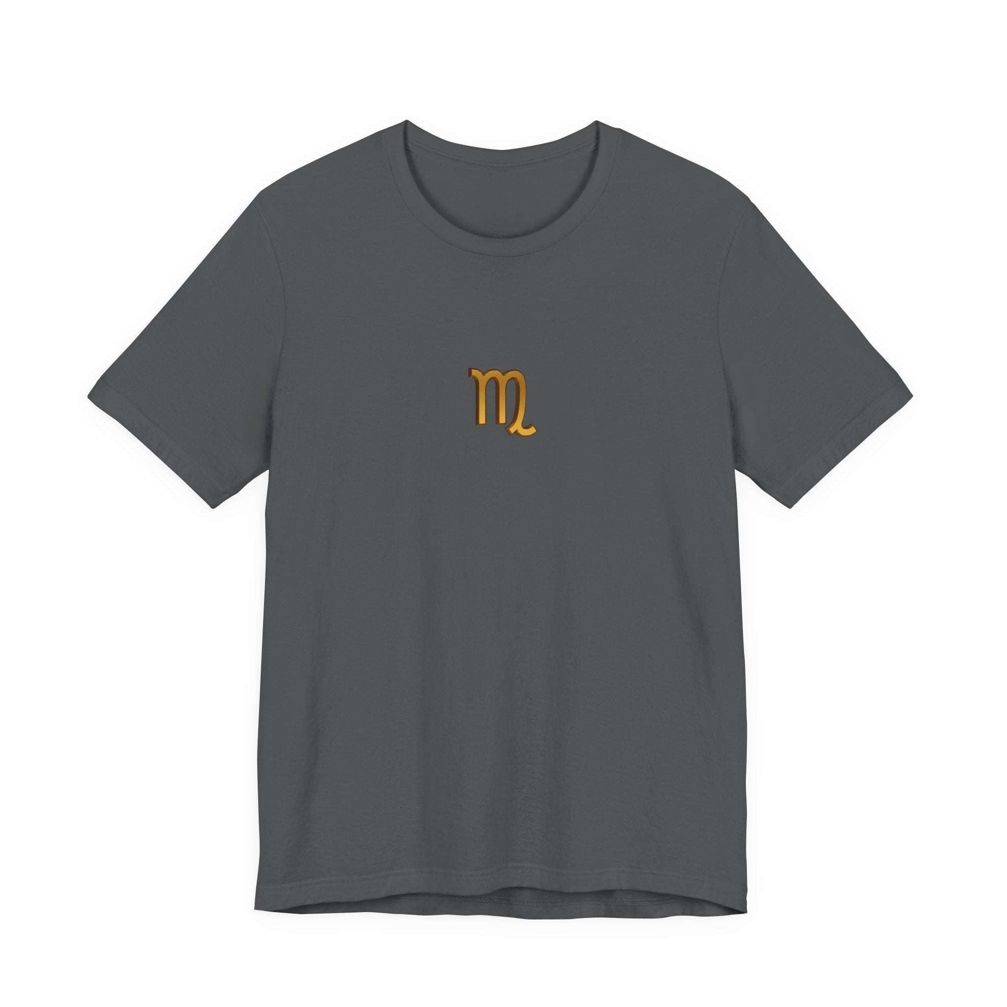 Virgo Zodiac T-Shirt — Minimal Gold Virgo Symbol Tee