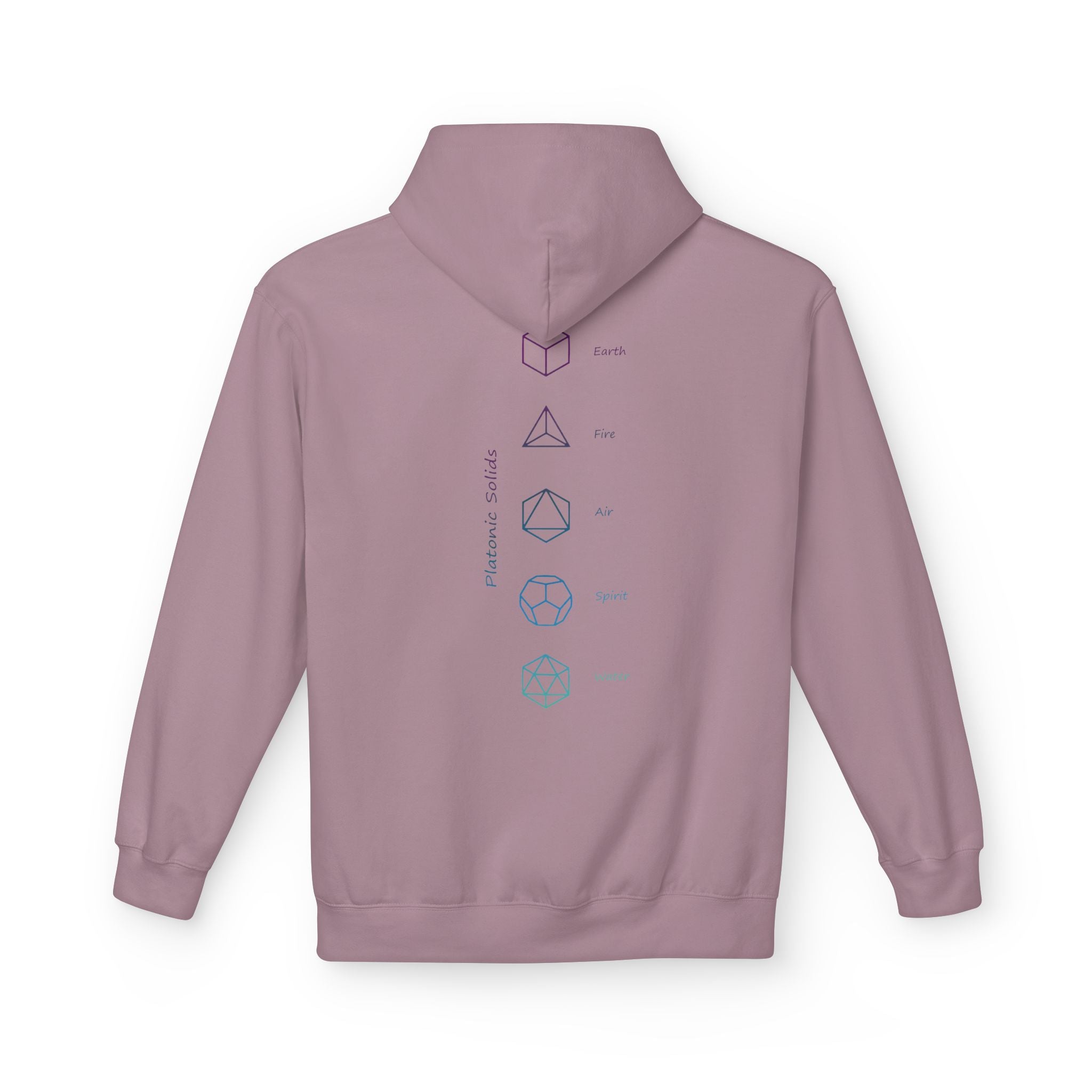 Merkabah Sacred Geometry Hoodie — Minimalist Platonic Solids Elemental Design