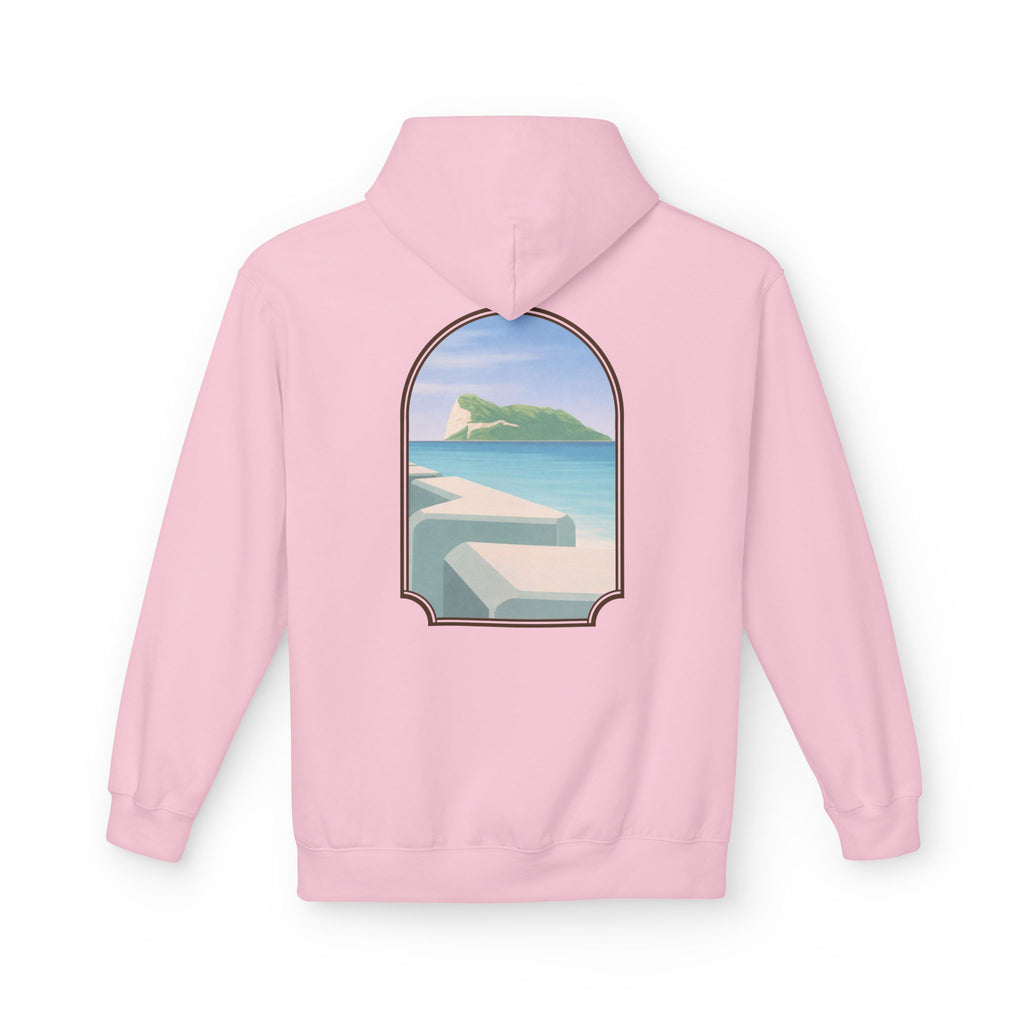 Gibraltar Del Levante Hoodie — Premium Coastal Window Art Hoodie | Gibraltar Heritage Apparel