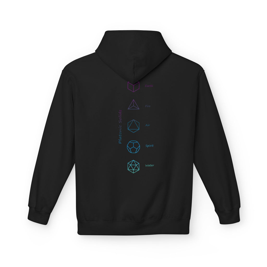 Merkabah Sacred Geometry Hoodie — Minimalist Platonic Solids Elemental Design