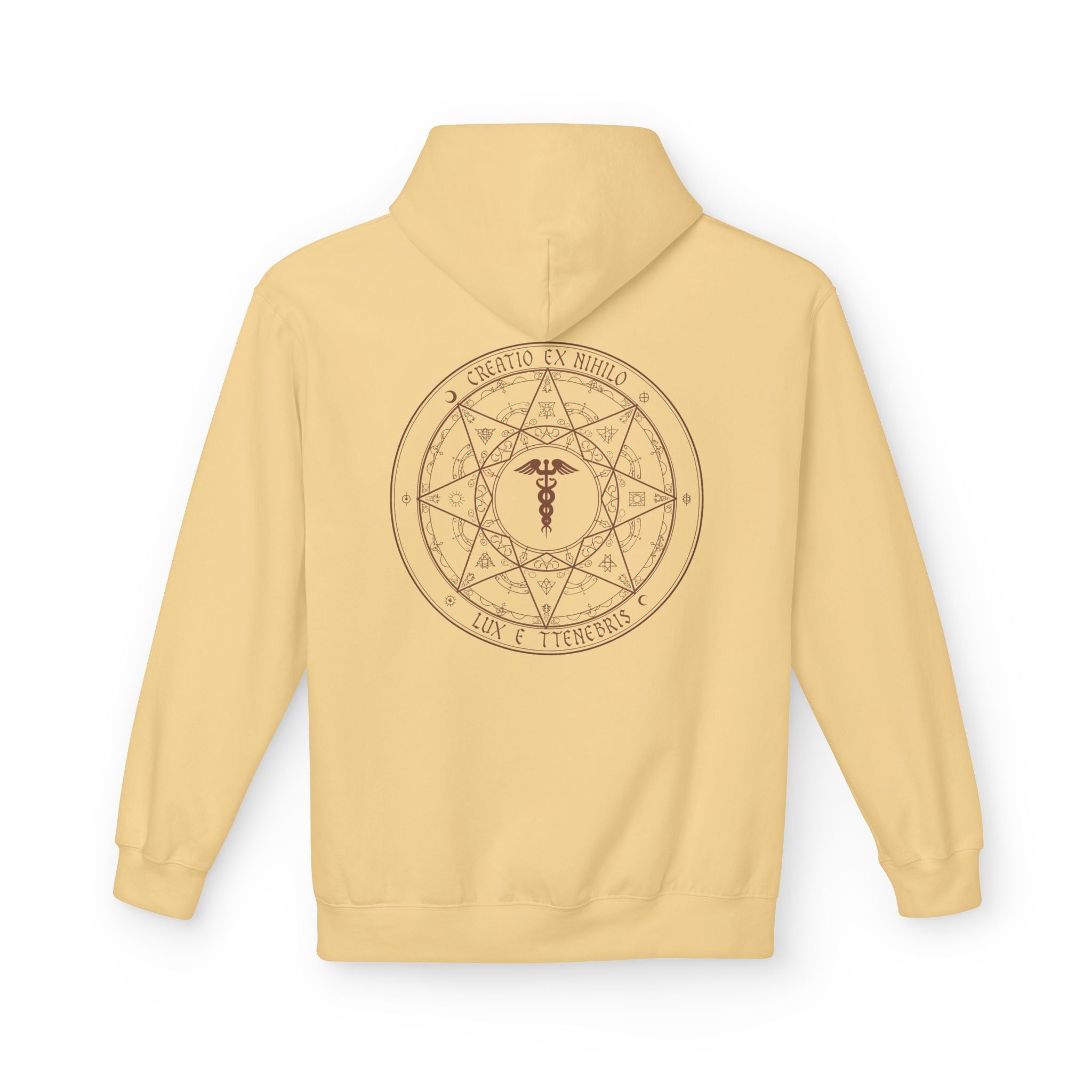 Creatio Ex Nihilo Caduceus Hoodie — Alchemical Hermetic Symbol Back Print